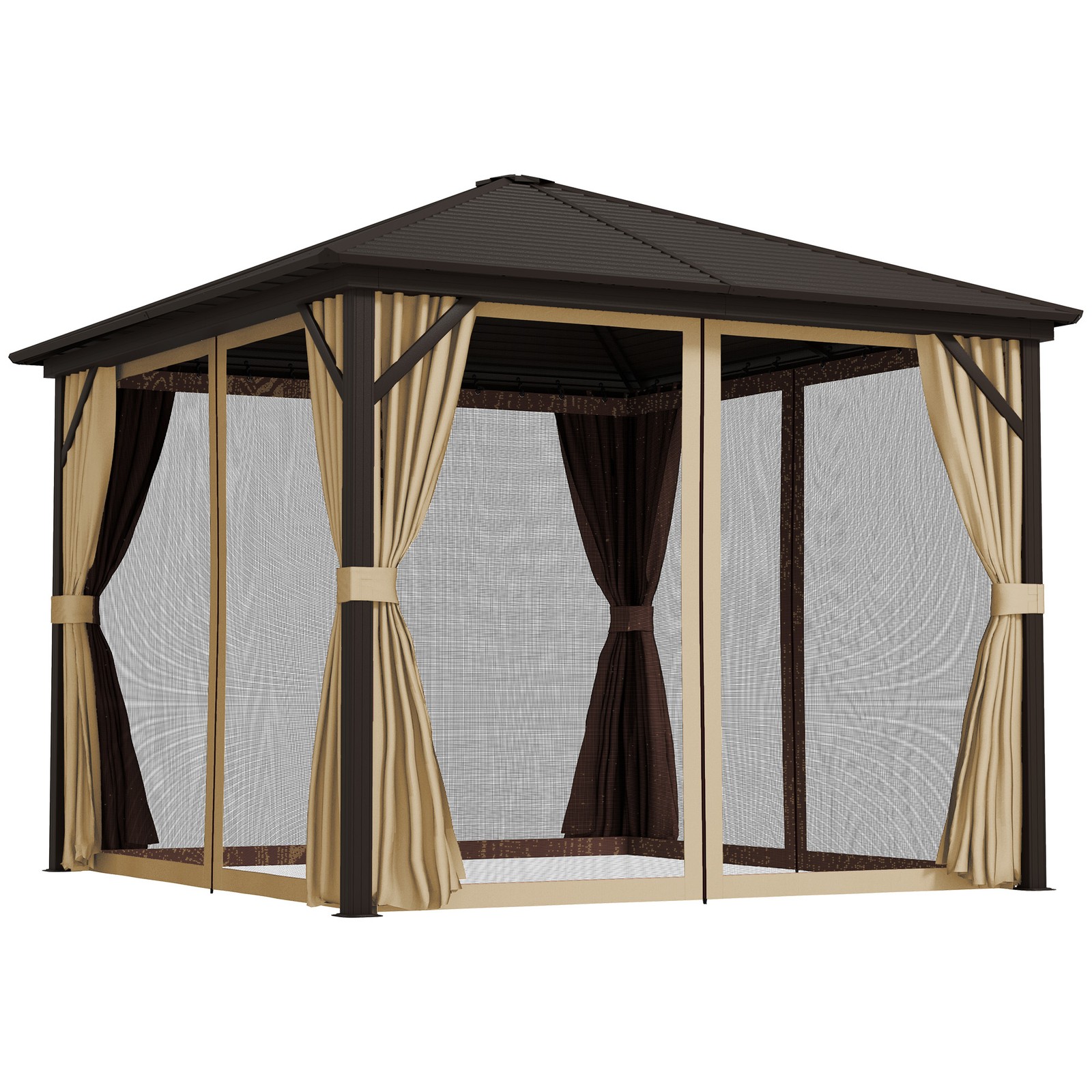 Outsunny 3x3(m) Hardtop Gazebo Outdoor Shelter with Aluminium Frame