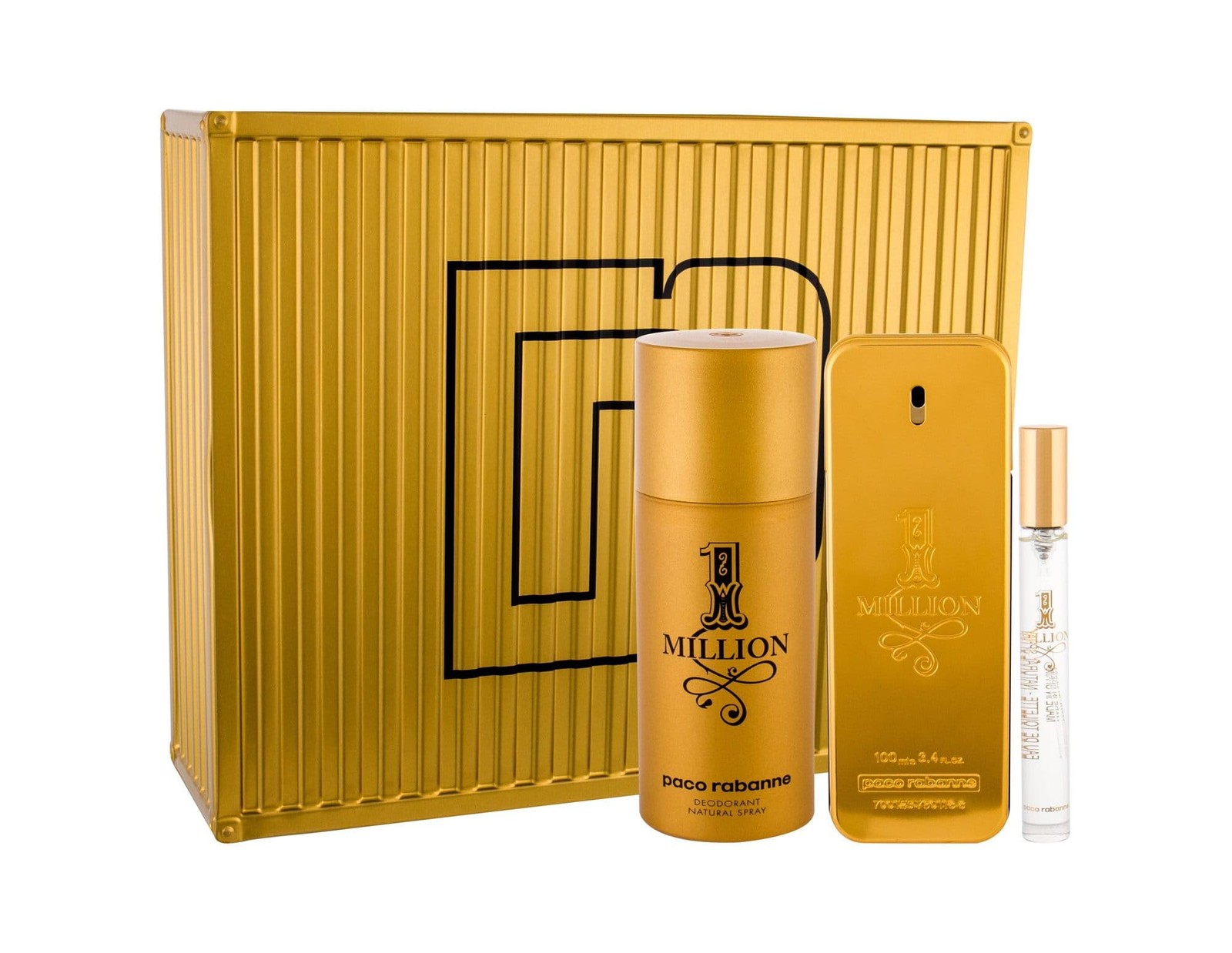 Set-Paco Rabanne 1 Million M 3pc. set 3.4 edt spr/ 5.0 deo spr 34 EDT spr
