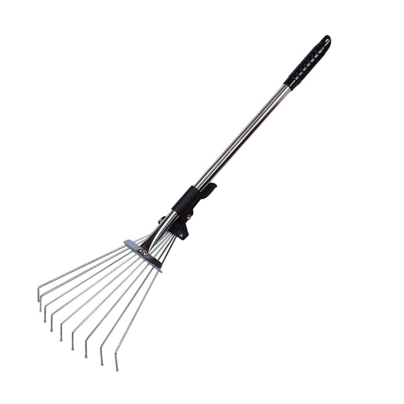 Telescopic Metal Garden Leaf Rake Gardening Tools Extendable Up To 23 x 70 cm