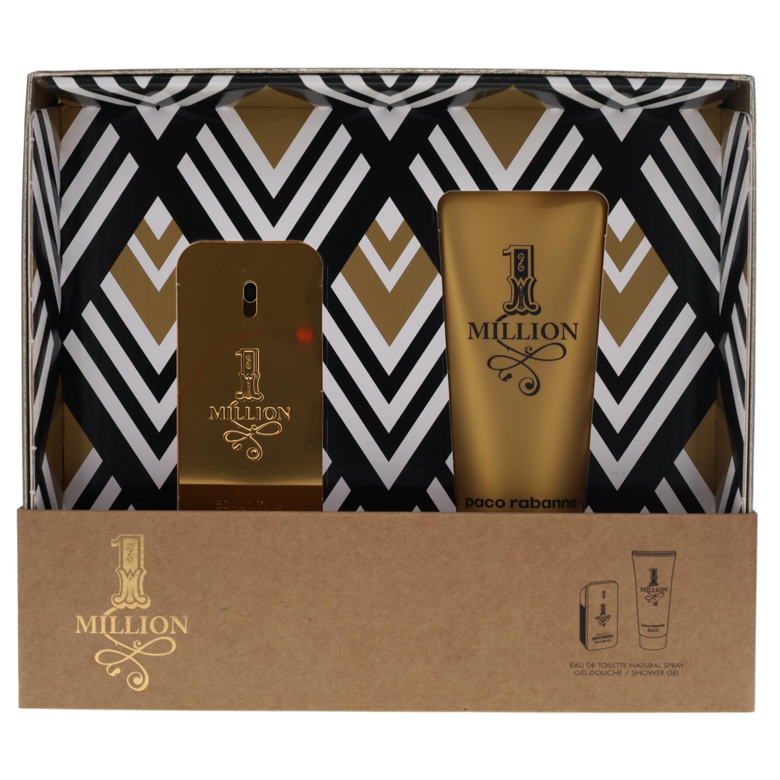 Paco Rabanne 1 Million 50ml Eau de Toilette, 100ml Shower Gel Gift Set for Men