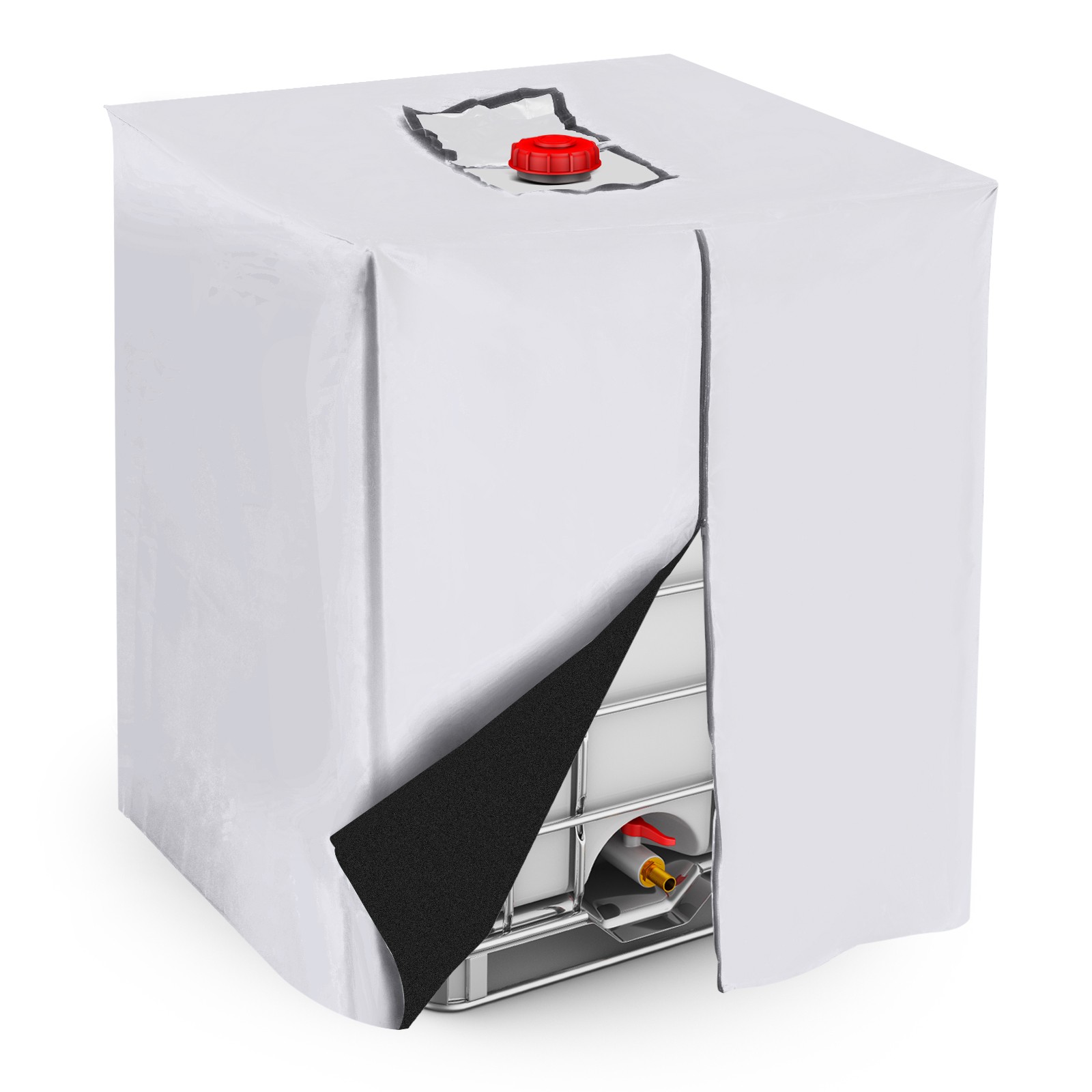 275 Gallon Zipper IBC Tote Cover 210D Oxford 1000L Water Tank Protective Silver