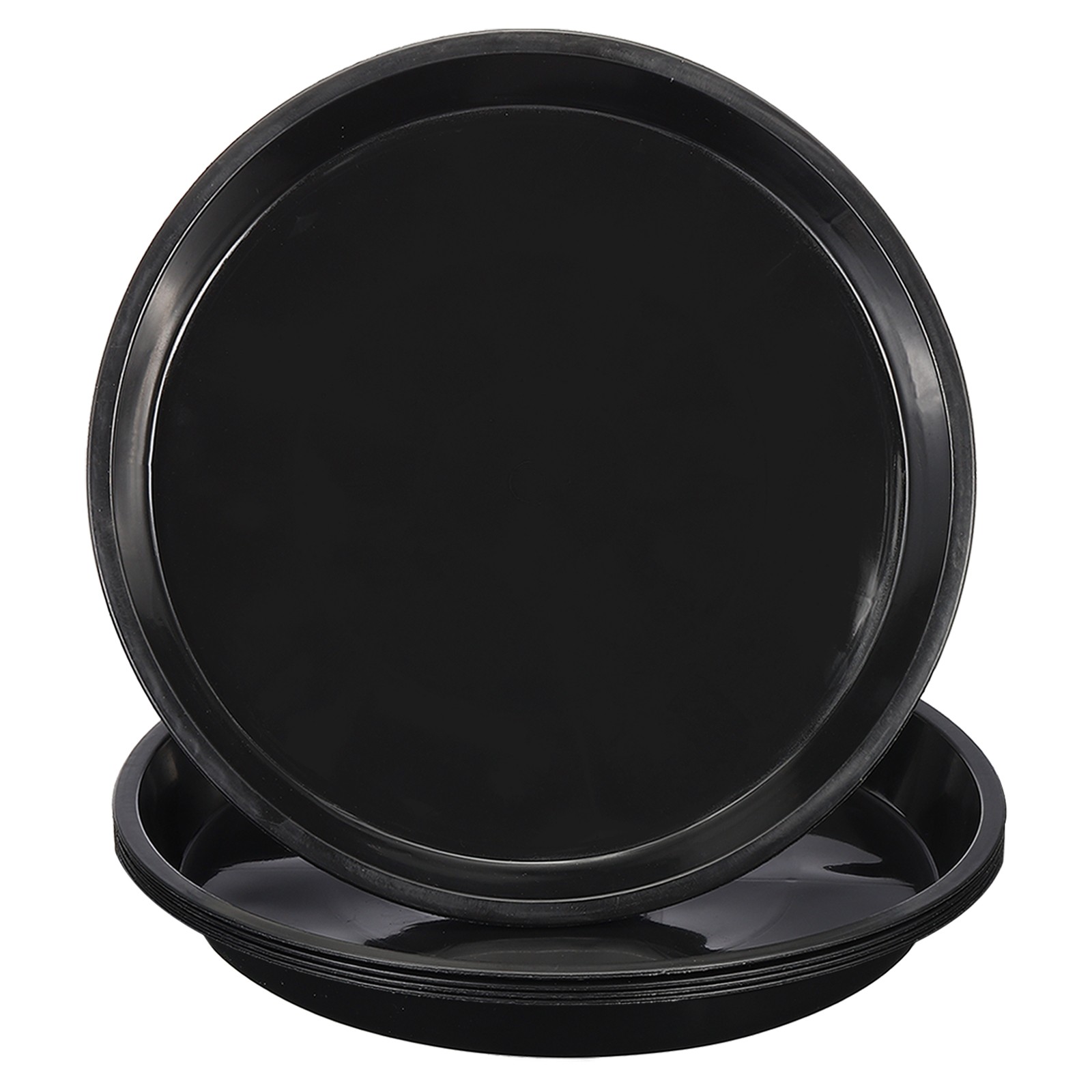 5Pcs Plastic Plant Saucer 20" Round Plant Pots Drip Water Tray Black