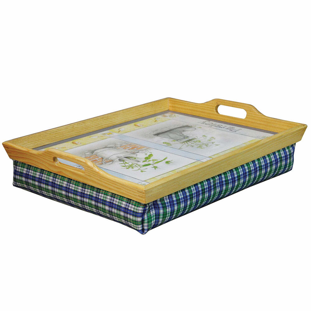 Laminated Wooden Lap Tray with Built in Cushion - 100 x 495 x 385mm - Easy Clean