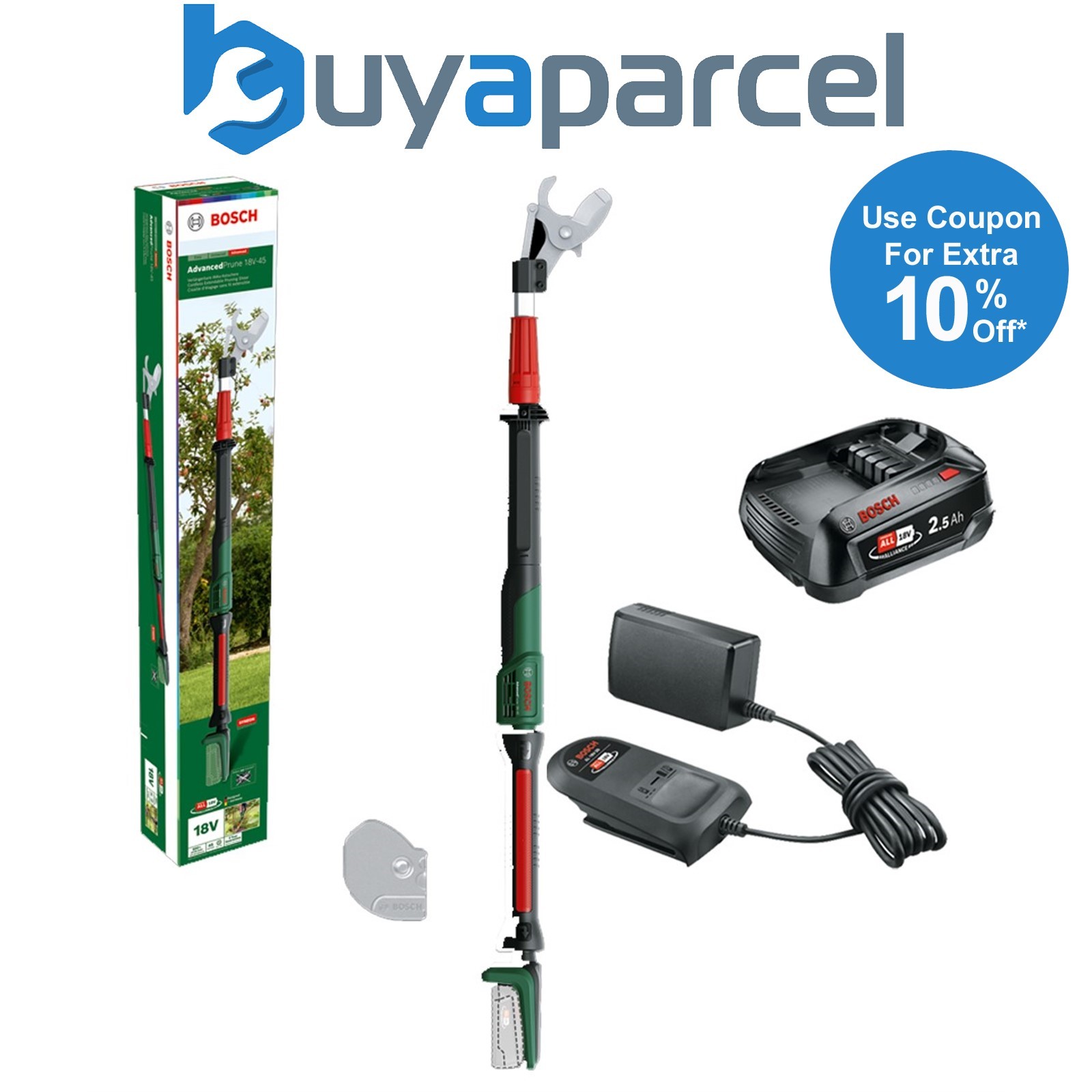 Bosch 06008C5001 18v Pruner AdvancedPrune 18V-45 Carton Box + 2.5AH Battery kit