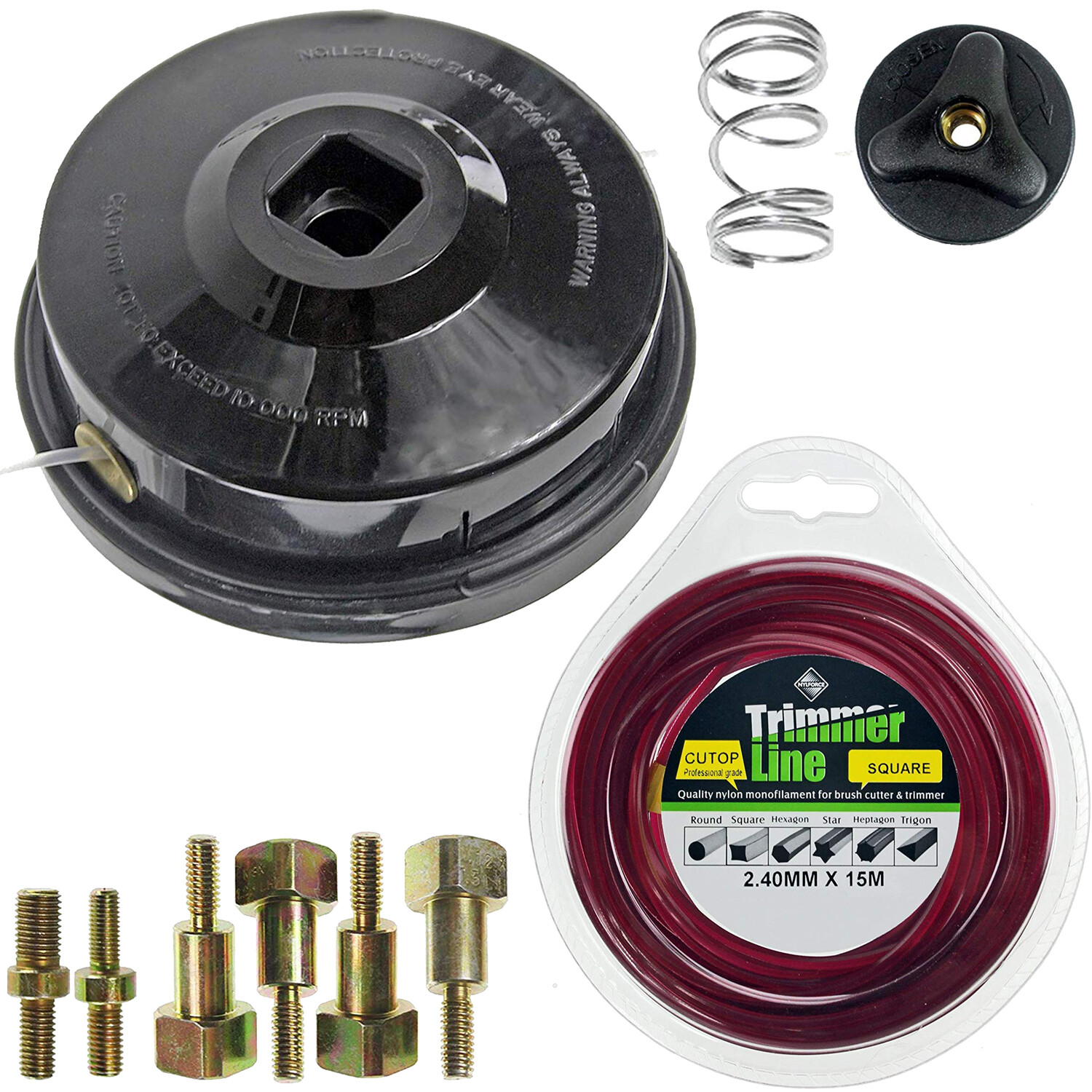 UNIVERSAL Strimmer Line Head Manual Feed Dual + Spool Refill Trimmer Brushcutter