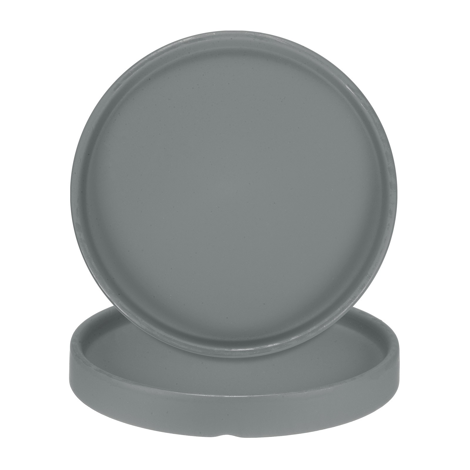 2-Pack Ceramic Plant Saucer, 6.3 Inch Saucer Drip [Round Dark Gray]