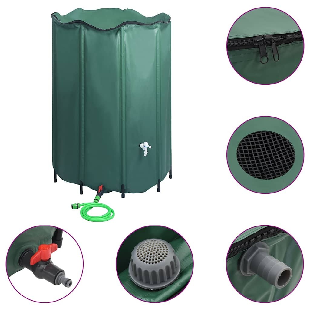 Collapsible Rain Water Tank with Spigot 1250L Barrel Collector vidaXL