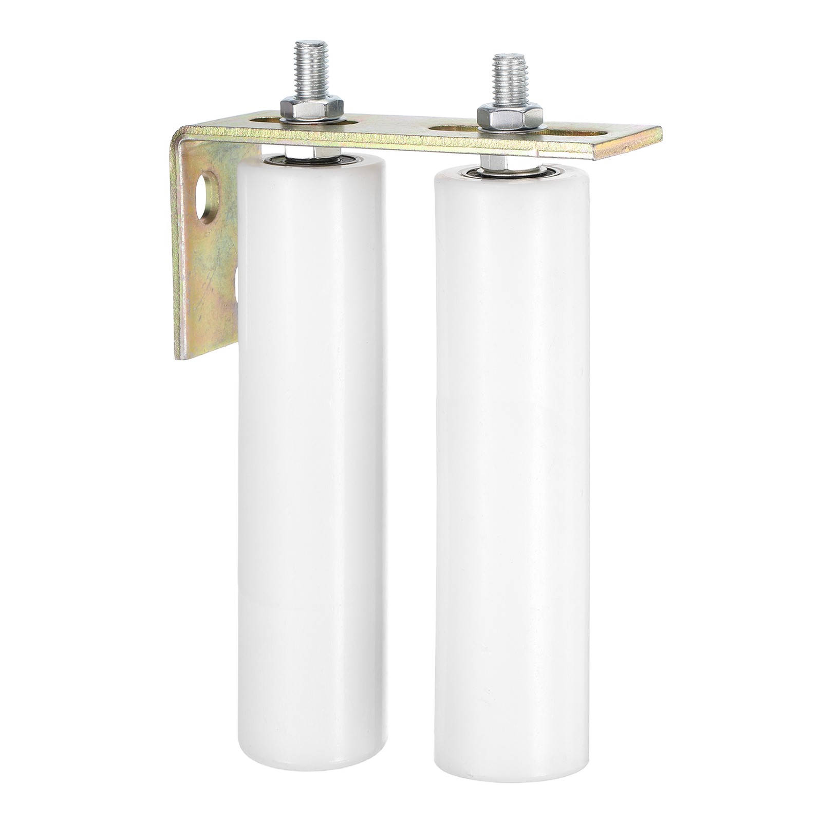 1Set Slide Gate Guide Roller, 8" Nylon Gate Support Rollers with Bracket, White