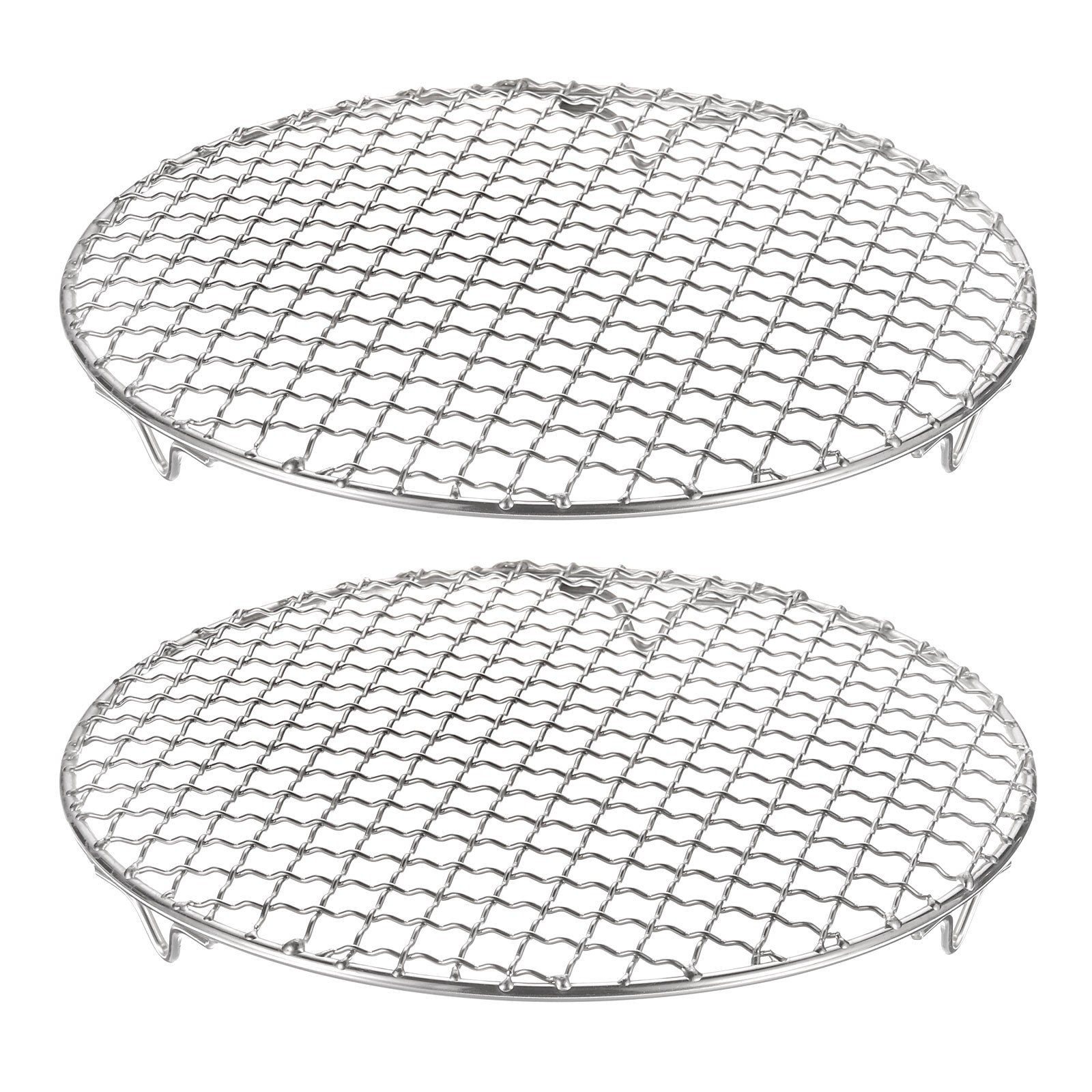 2pcs Round Cooking Rack 9.8" 201 Stainless Steel Barbecue Grill with 20mm Legs
