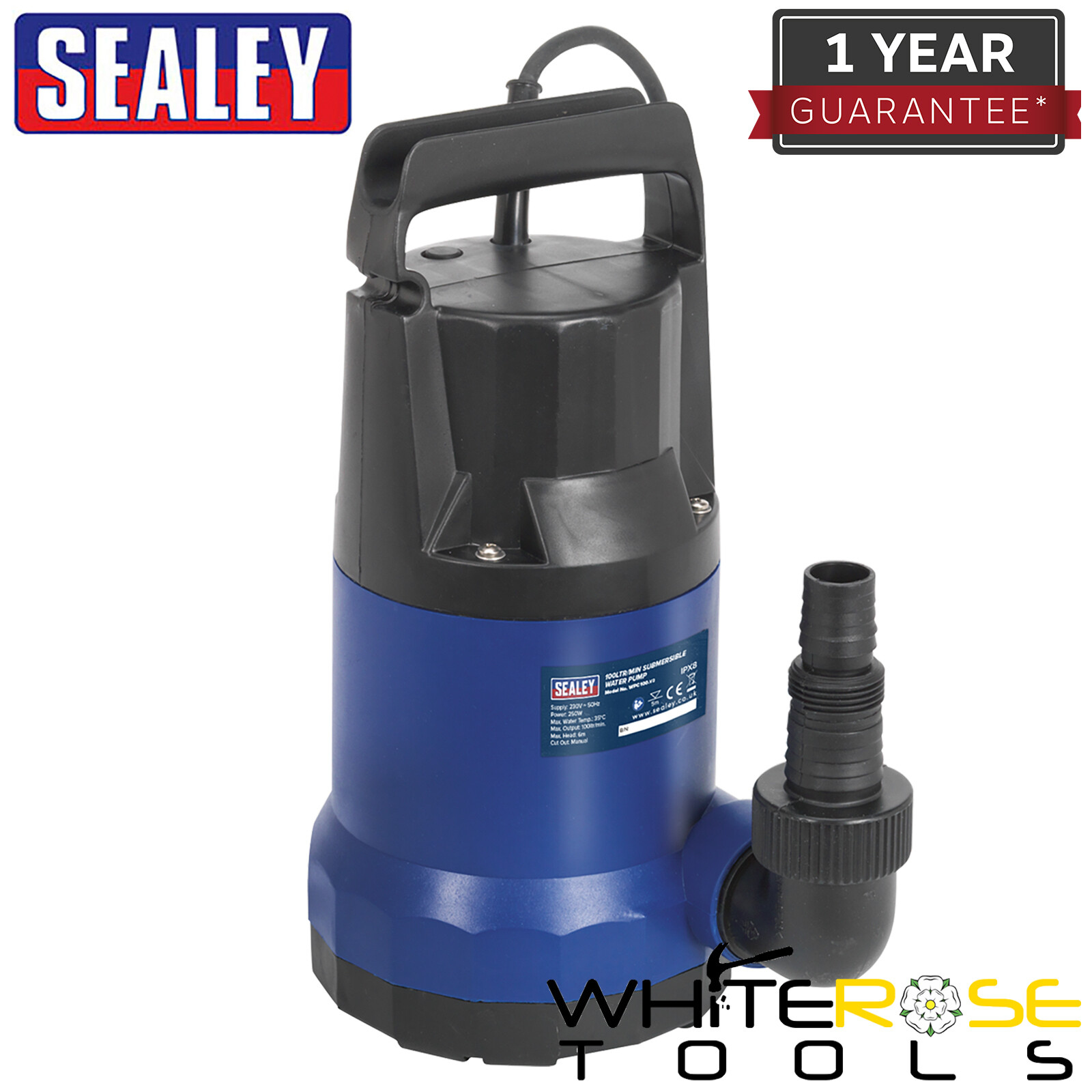 Sealey Submersible Clean Water Pump 100L/min 230V