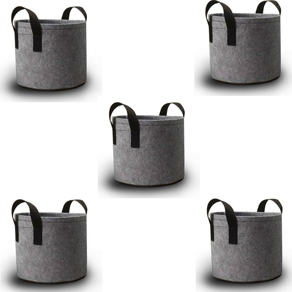 2X(Gray Heavy Duty Fabric Pots, Vegetable/Flower/Plant Bags, Thickened6572