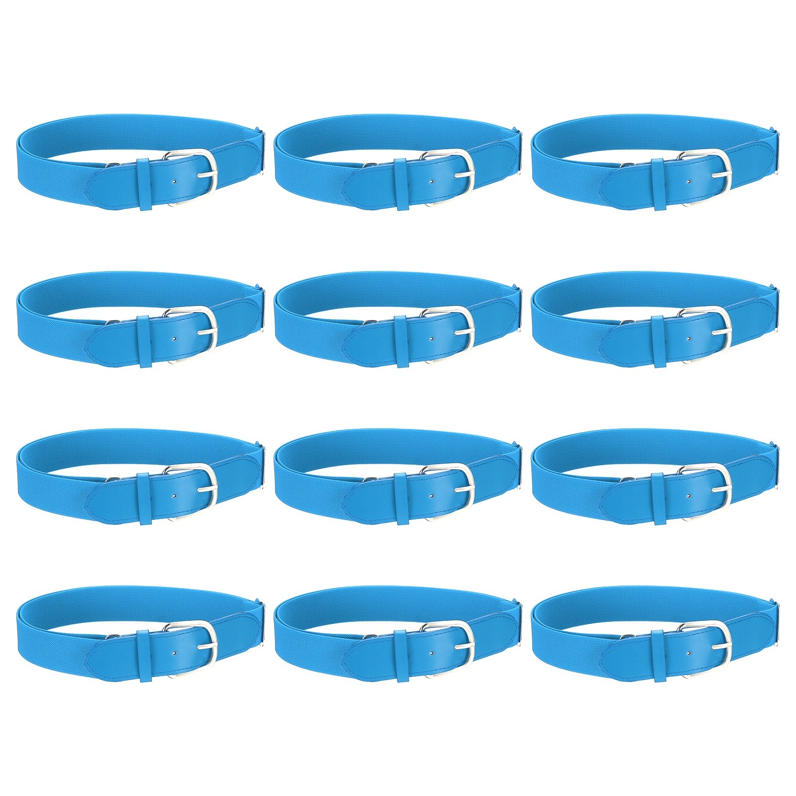 Baseball Belt Softball Belt Fit for Youth- (12 Pack, Sky Blue)