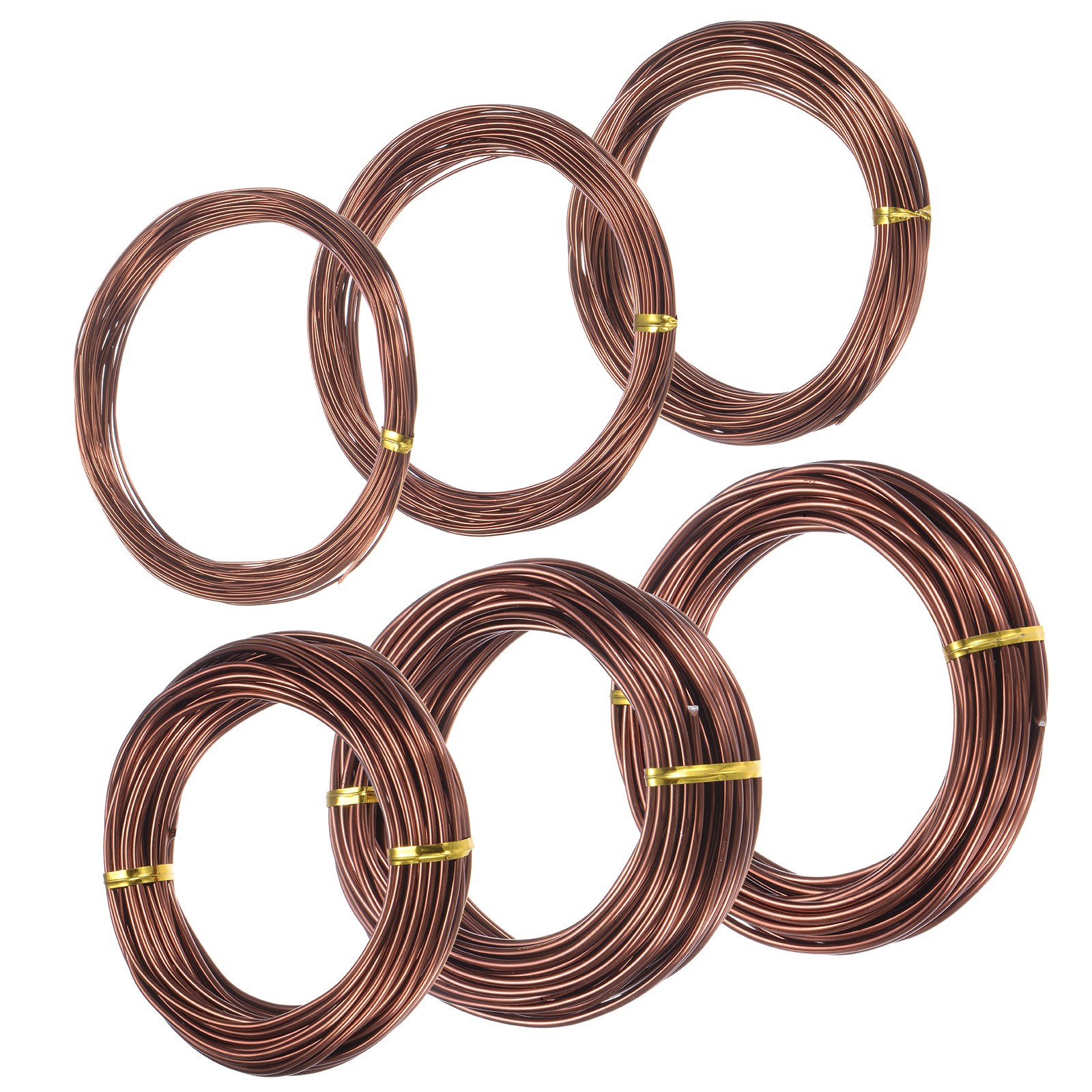 6Sizes Bonsai Training Wire, 0.8/1/1.5/2/2.5/3mm Aluminum Wires, 10M Each Bronze