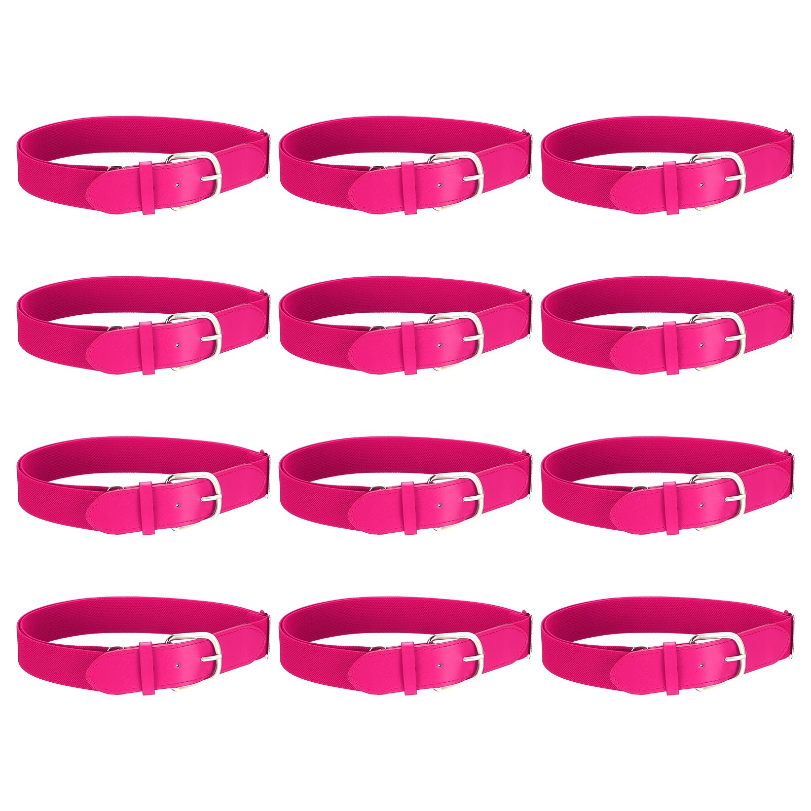 Baseball Belt Softball Belt Fit for Youth- (12 Pack, Pink)