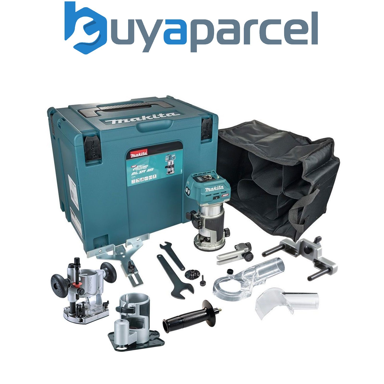 Makita RT001GZ16 40V Cordless Brushless Laminate Router Trimmer + Plunge Base ++