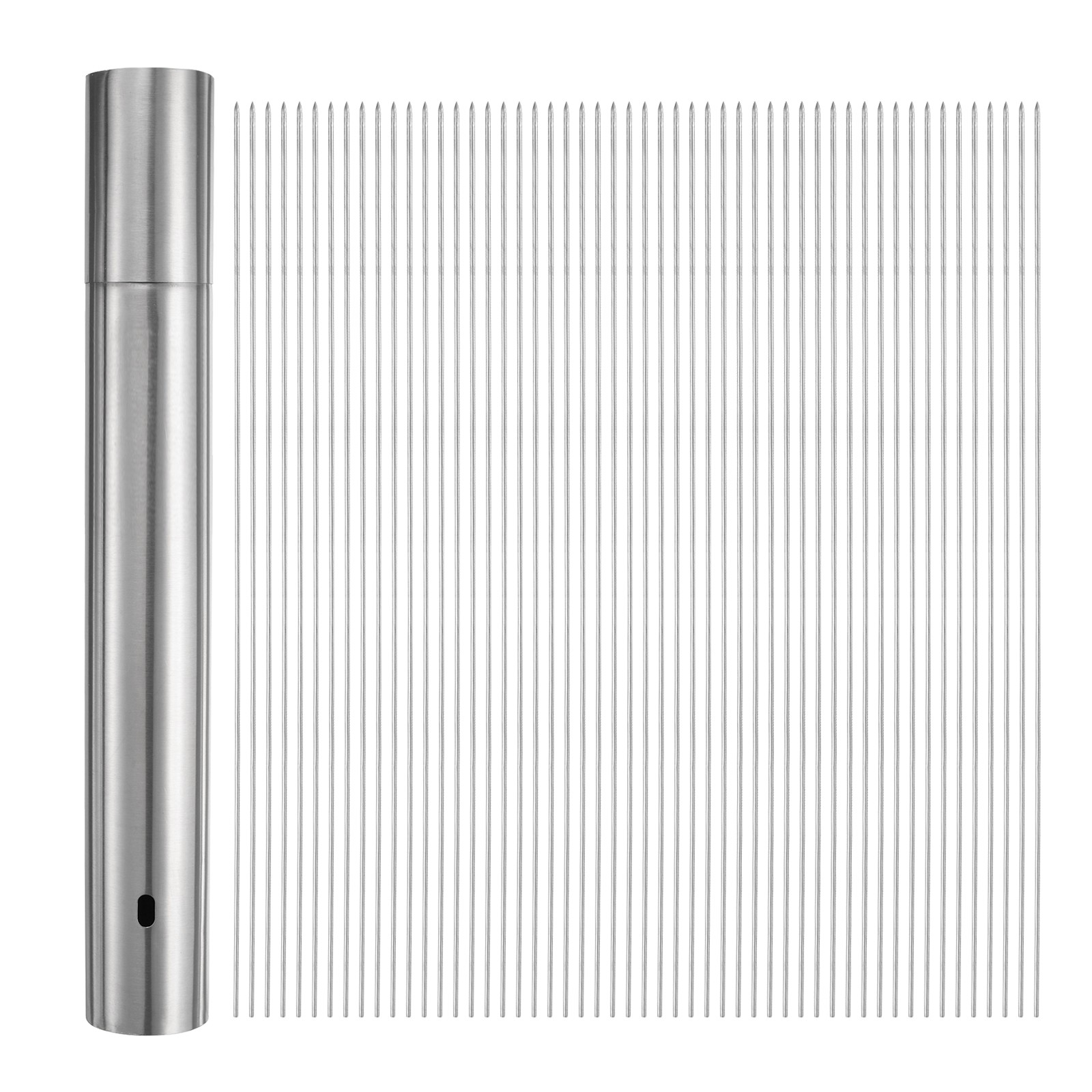100pcs Kebob Skewers 35cm x 1.8cm Stainless Steel Round Sticks Tube Storage