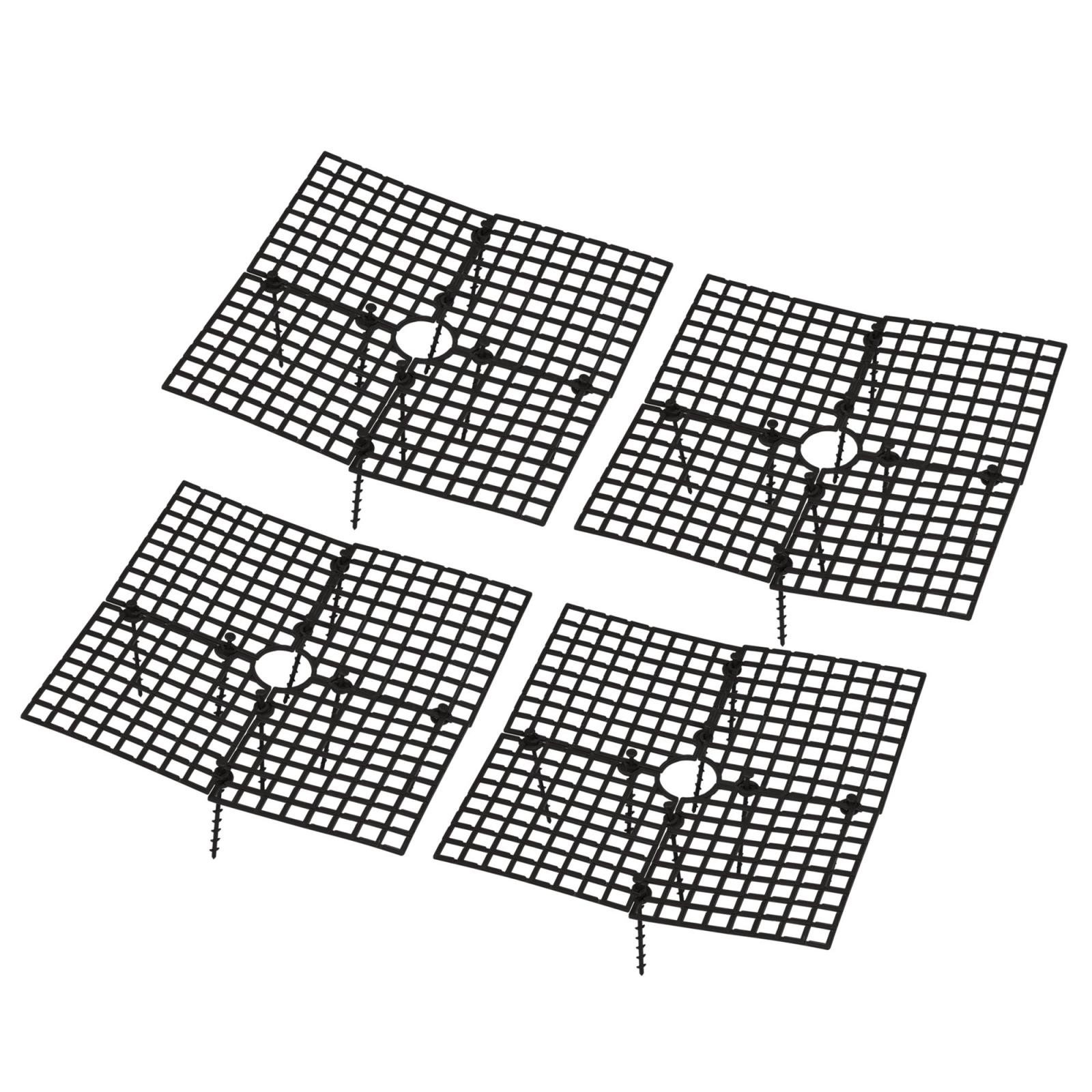 11.8" x 11.8" Plant Pot Grid, 4 Pack Square Flowerpot Soil Protector Cover Black