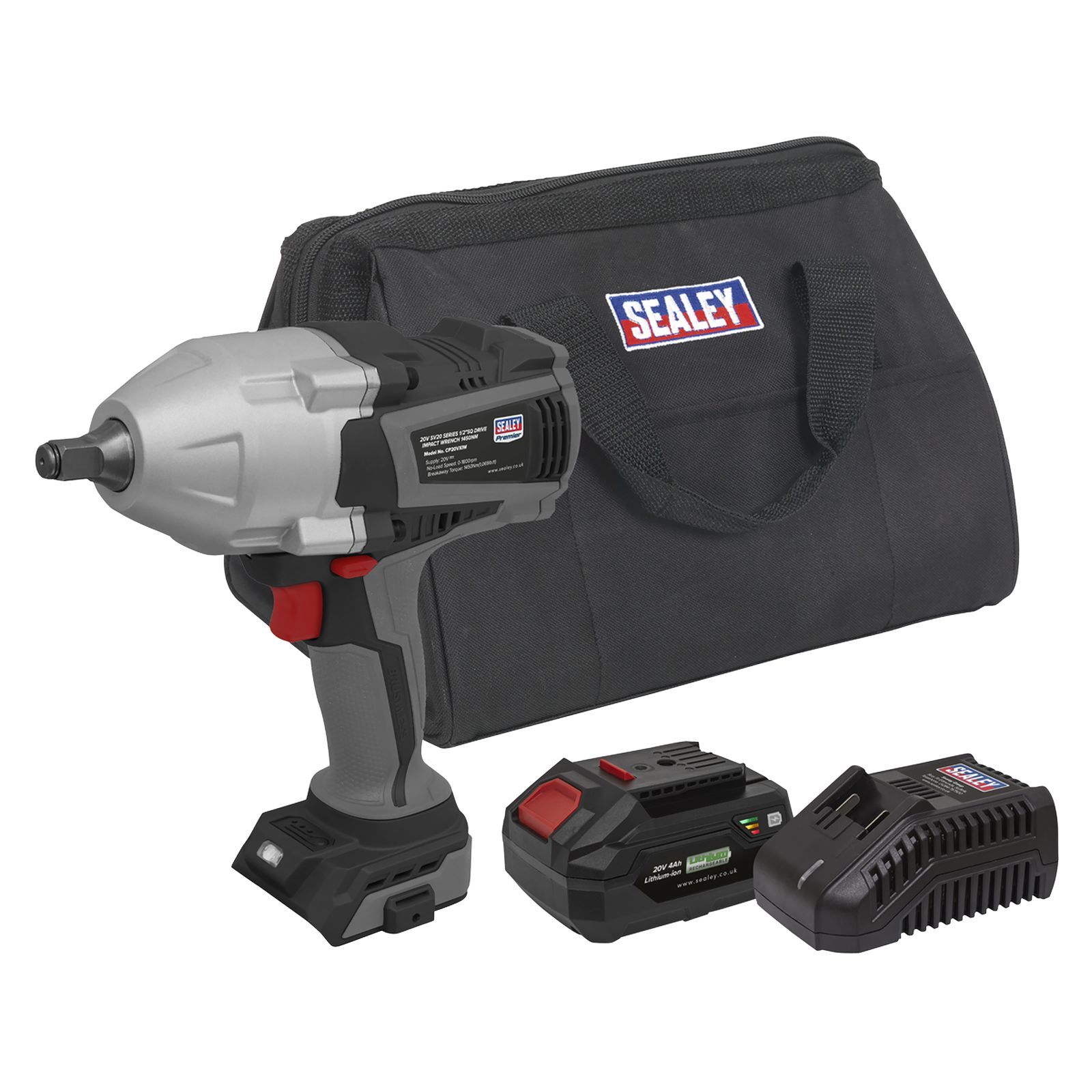 Sealey Cordless Impact Wrench Kit 20V 4Ah SV20 Series - CP20VXIWKIT