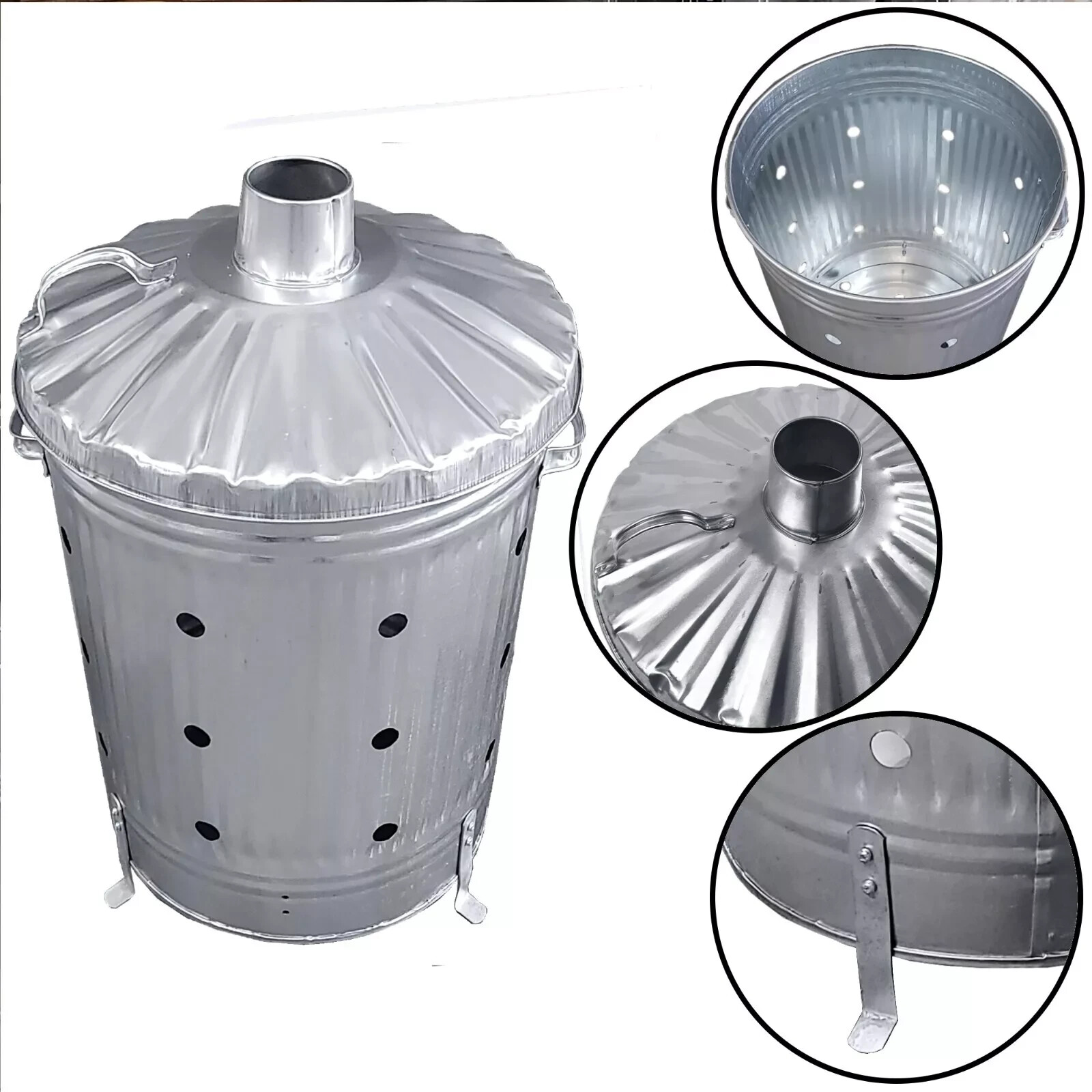 Large Incinerator 90L Fast Fire Burner Heavy Gauge & Holes 3 Ft High 18" Across