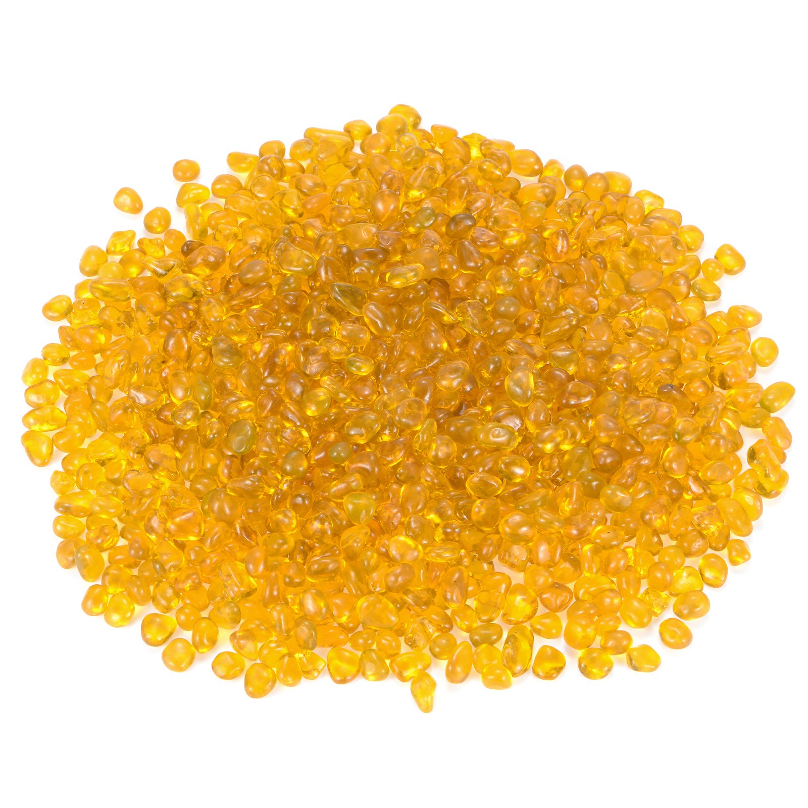 High Luster Round Fire Glass Beads for Vases 8-13mm, 1.21-Pound [Yellow]