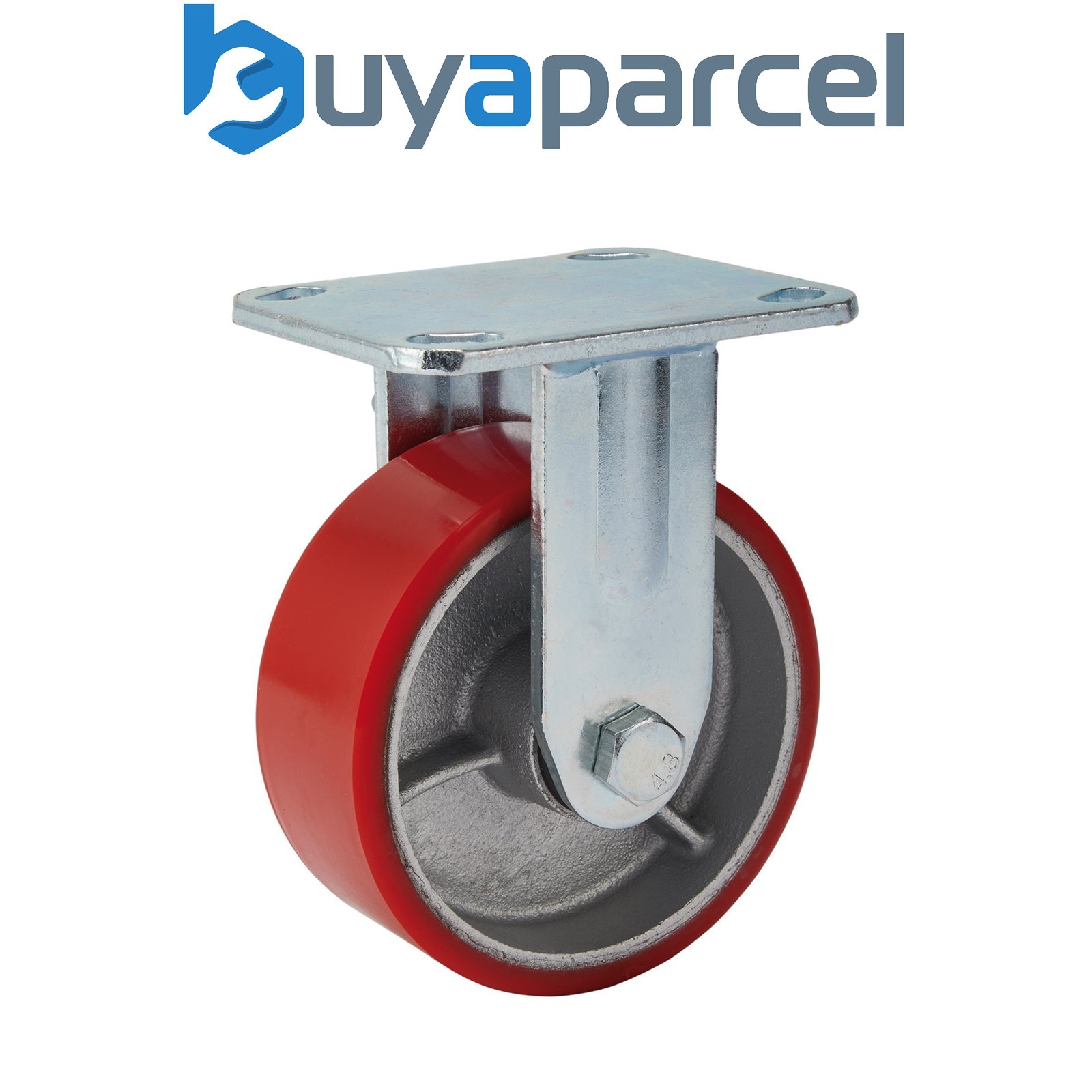 Draper 65528 Fixed Plate Fixing Heavy Duty Polyurethane Wheel, 125mm Diameter, S