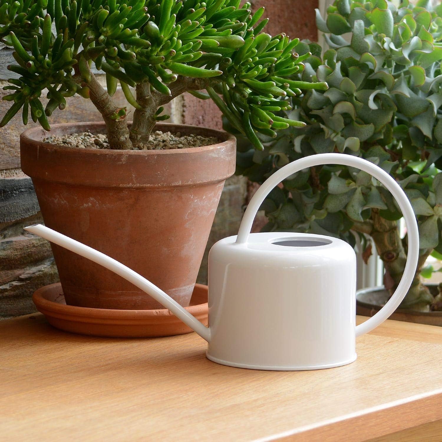 CKB Ltd® Small 1.1L Indoor Watering Can - Chalk White Coloured Galvanised Powd