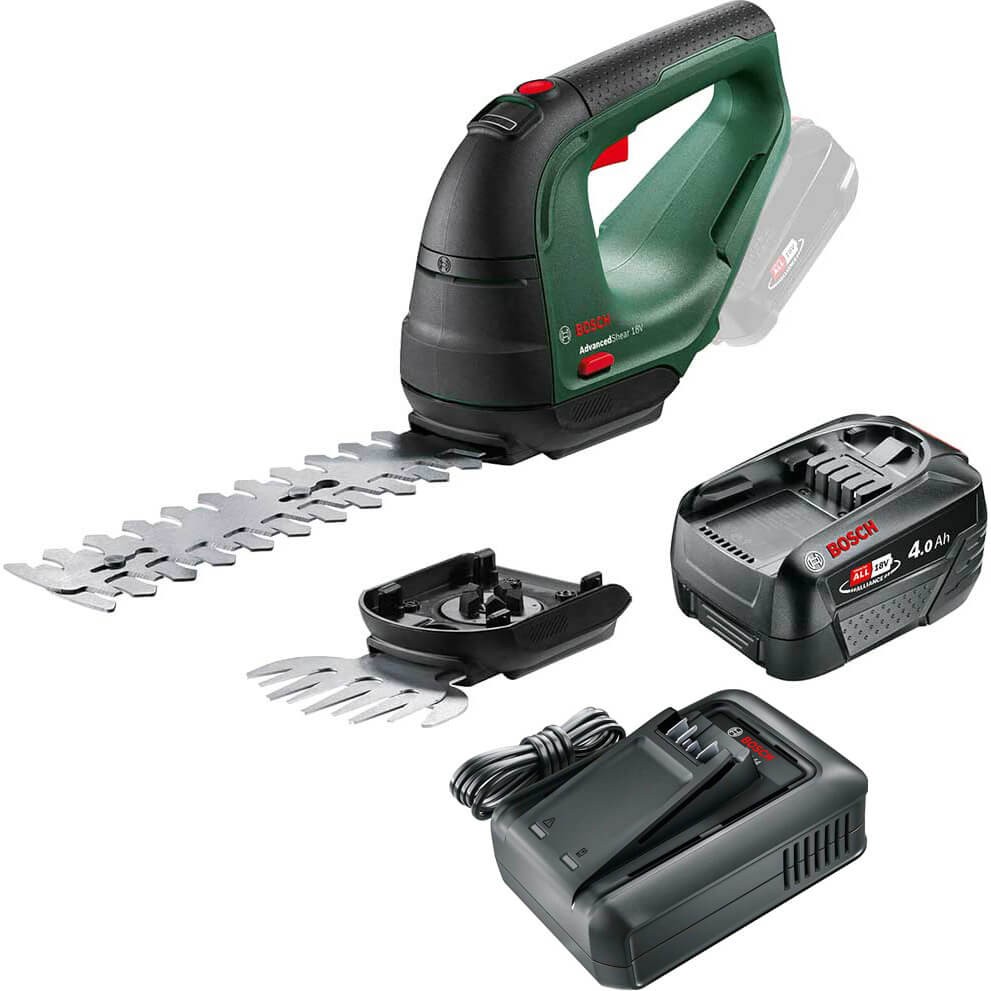 Bosch ADVANCEDSHEAR P4A 18v Cordless Grass and Shrub Shears 1 x 4ah Li-ion