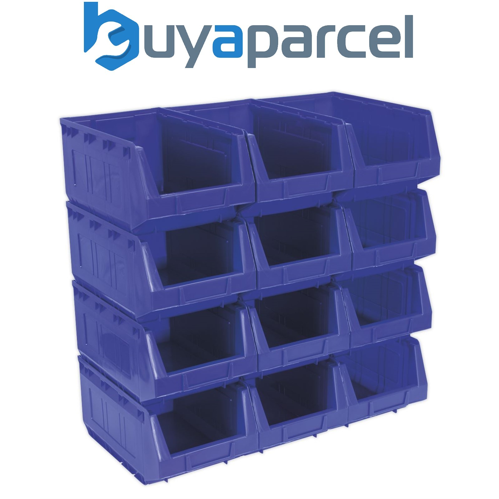 Sealey TPS412B Plastic Storage Bin 210 x 355 x 165mm, Blue - Pack of 12