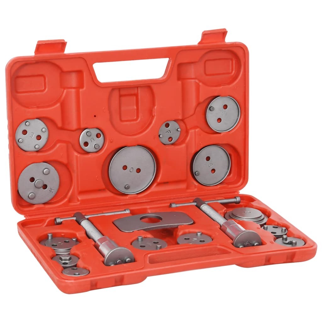 18 Pieces Disc Brake Caliper Wind Back Tool Kit Red Mechanical Set vidaXL