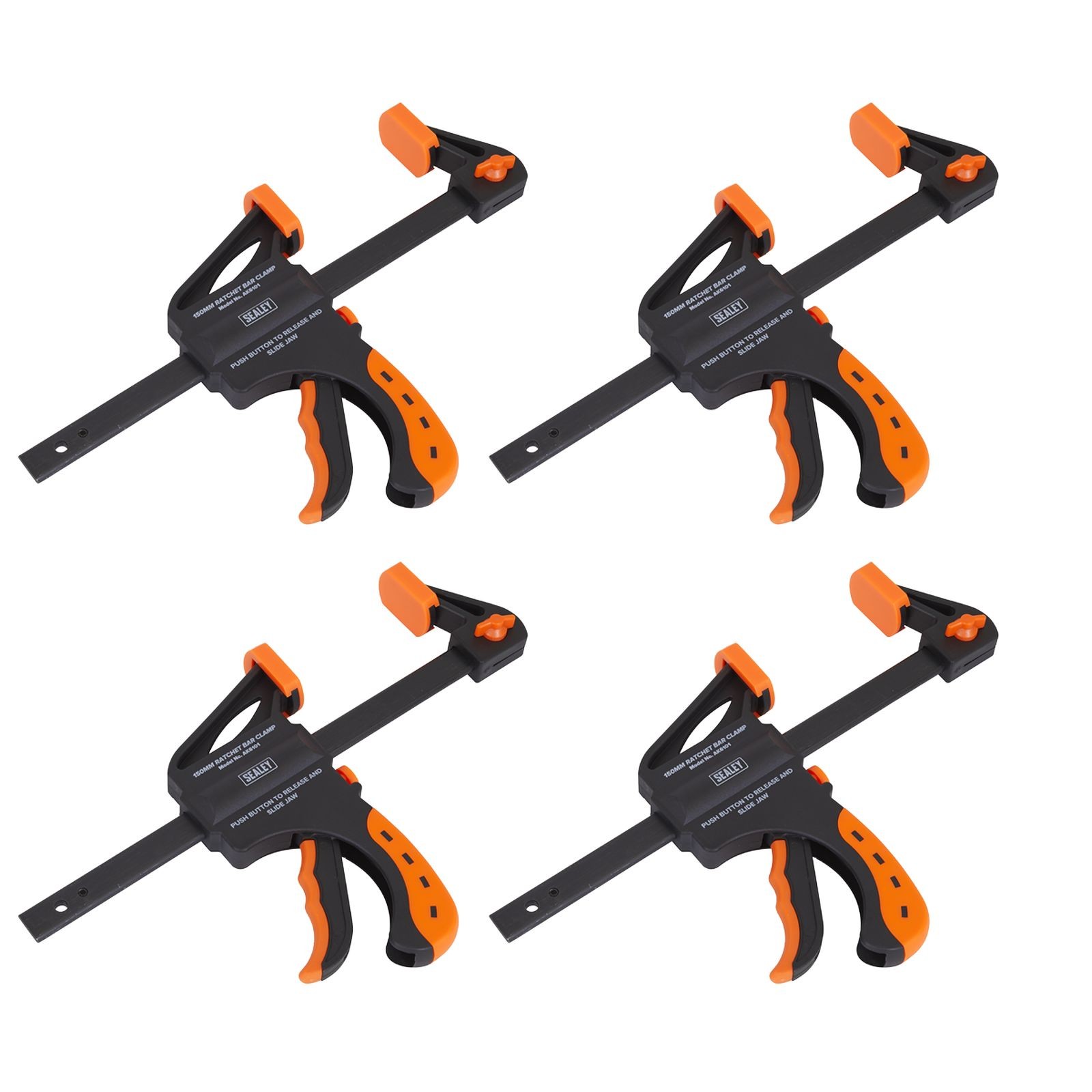 Sealey Ratchet Bar Clamp 150mm 4pc Set - AK61014