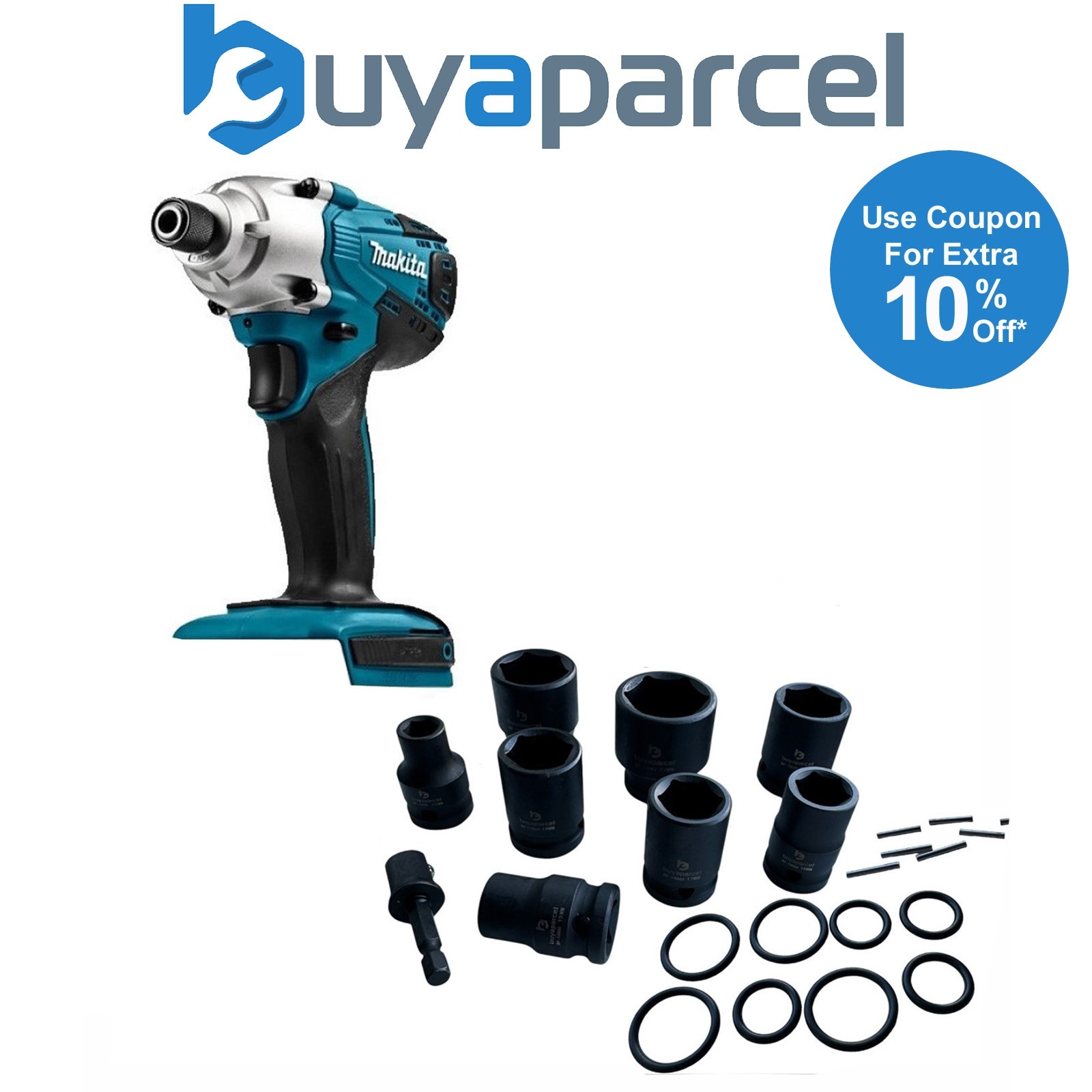 Makita TD127D 18v Li-Ion G-Series Cordless Impact Driver Bare + 9pc Socket Set