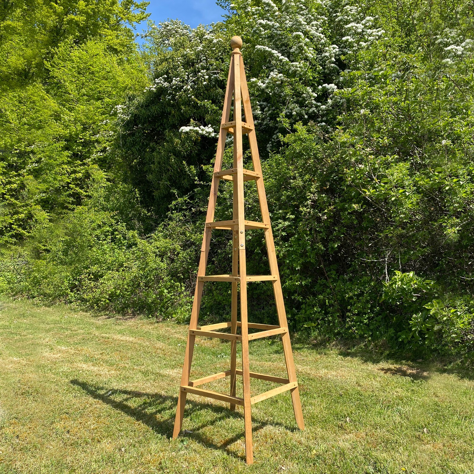 Wooden Garden Obelisk (1.9m) Pyramid Climbing Plant Support Trellis Frame