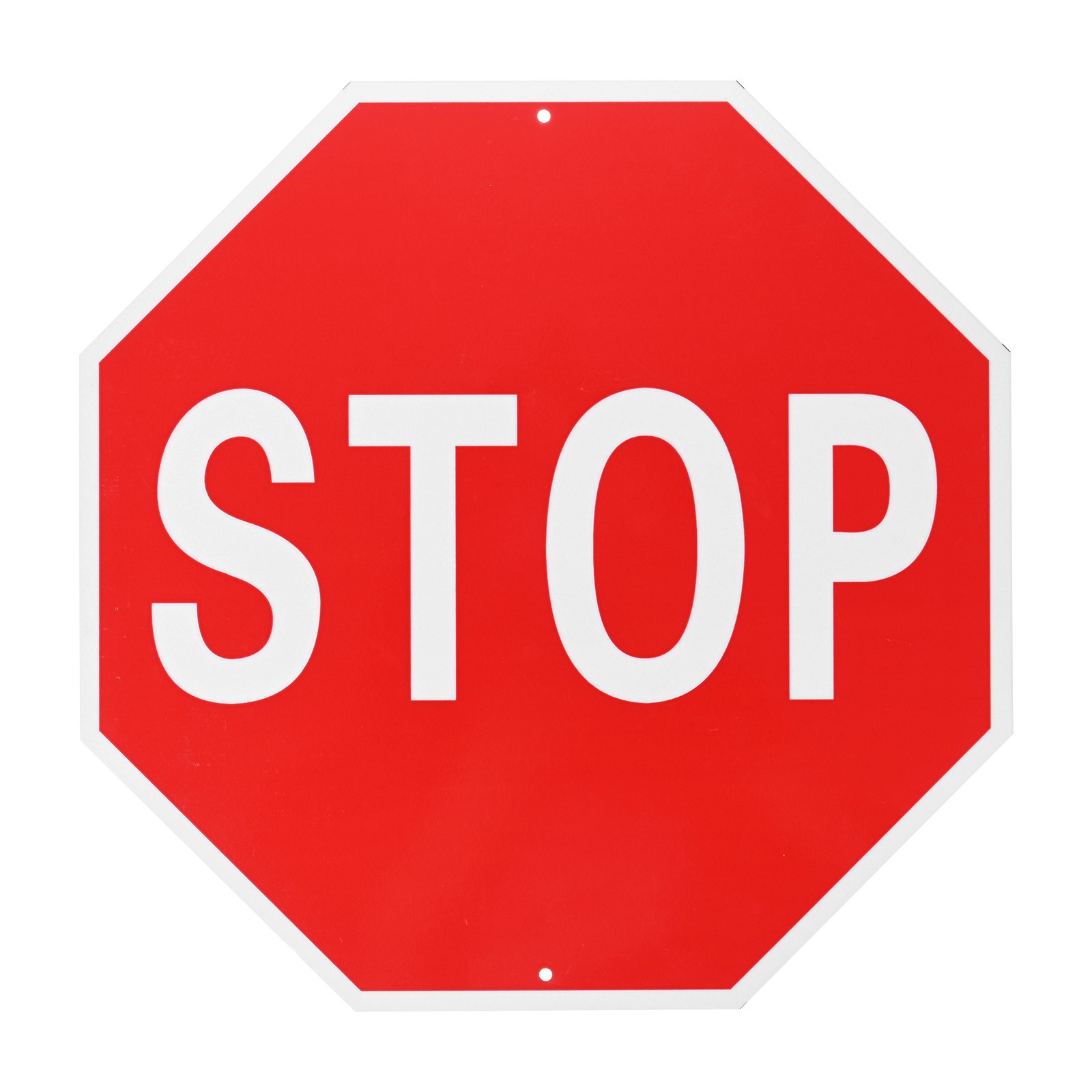 1 PCS Stop Sign 24x24" Aluminum,White Letters on Red Background