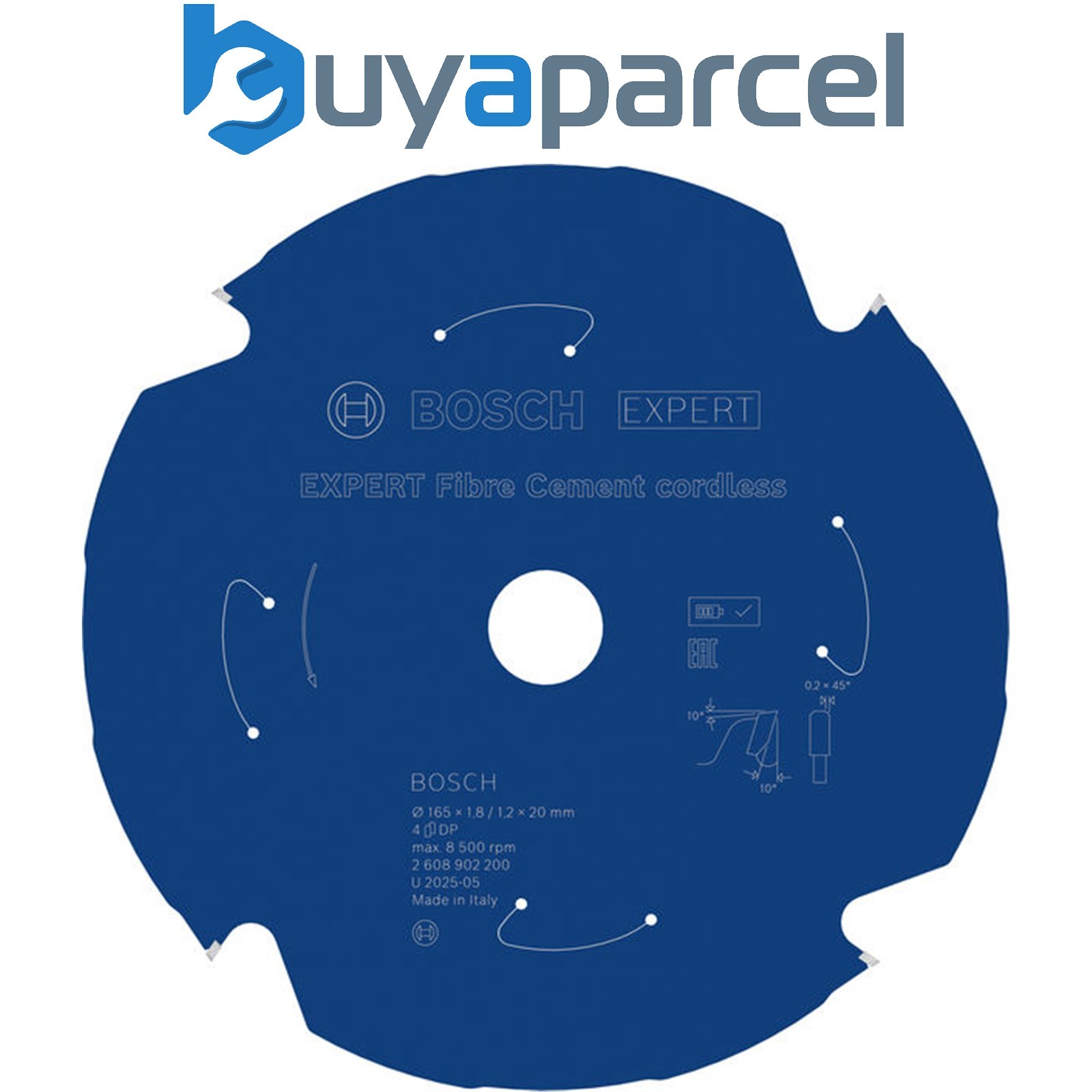 Bosch EXPERT Fibre Cement Circular Saw Blade 165 x 1.8/1.2 x 20mm T4 2608902200