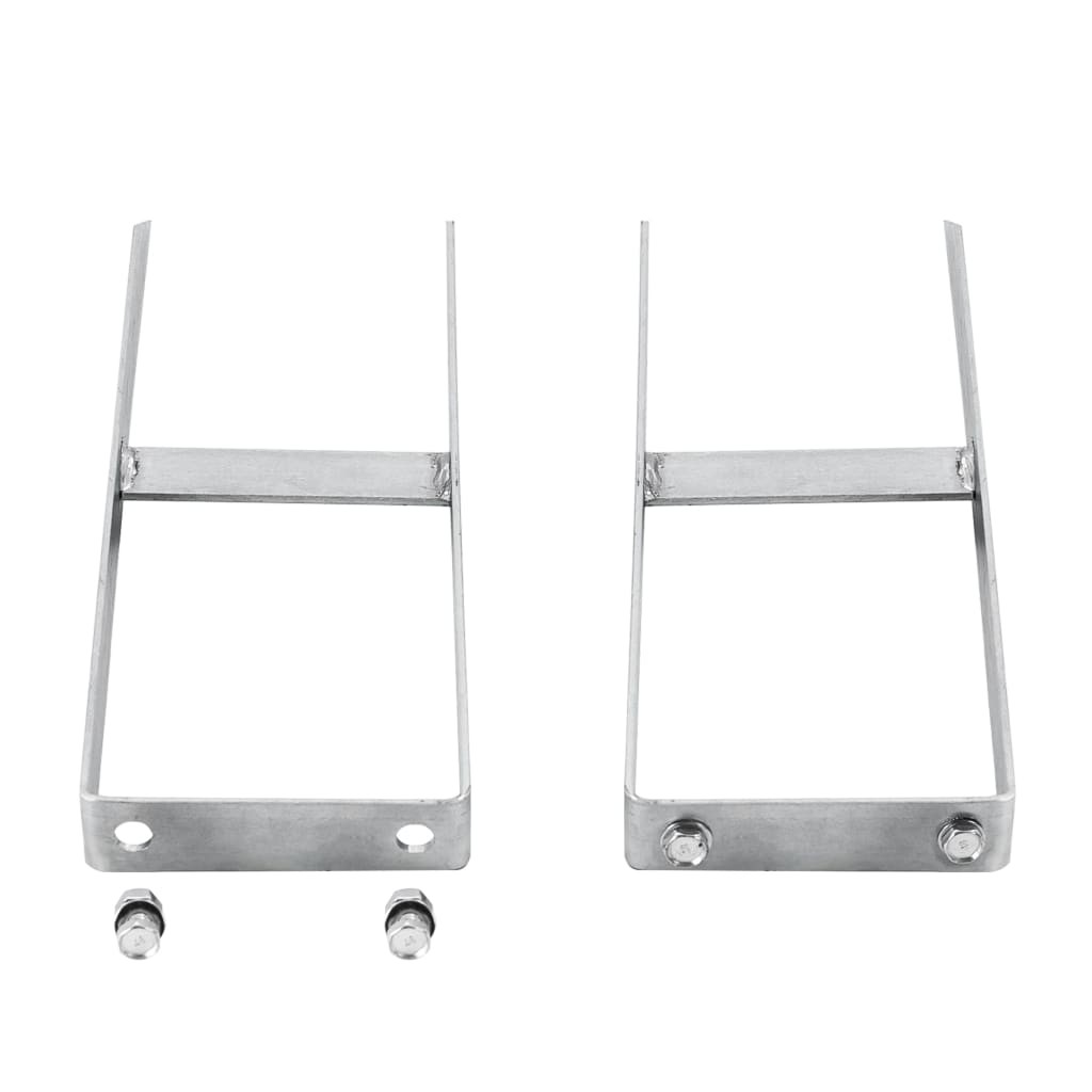 2x Fence Ground Spikes for WPC Steel 40cm Soil Spear Grass Rail vidaXL