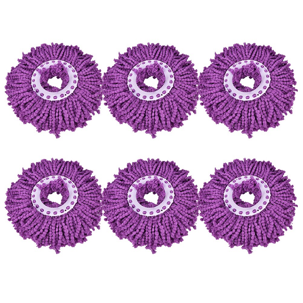 6Pcs Spins Mops Head Replacement Microfiber Head Refills 360° Spins Mop9577