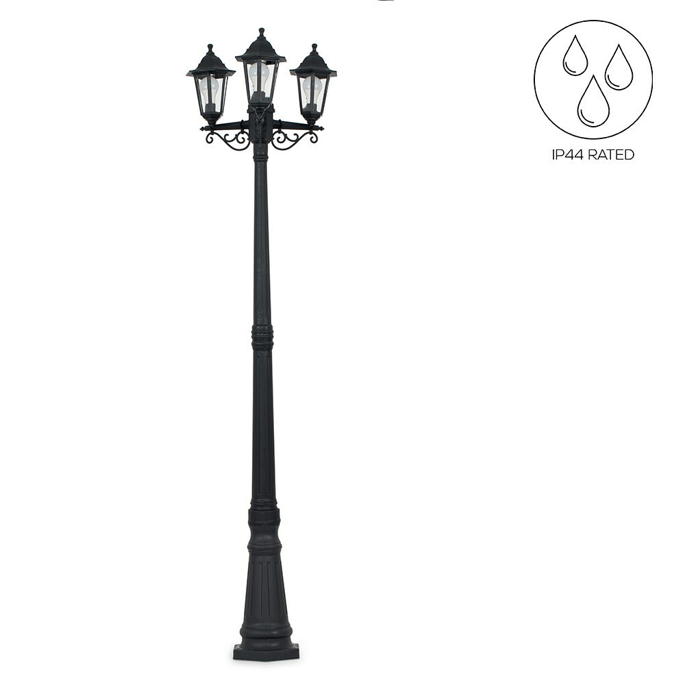 Vintage Style 3 Way LED Outdoor Garden Lamp Post Coach Lighting Lantern IP44