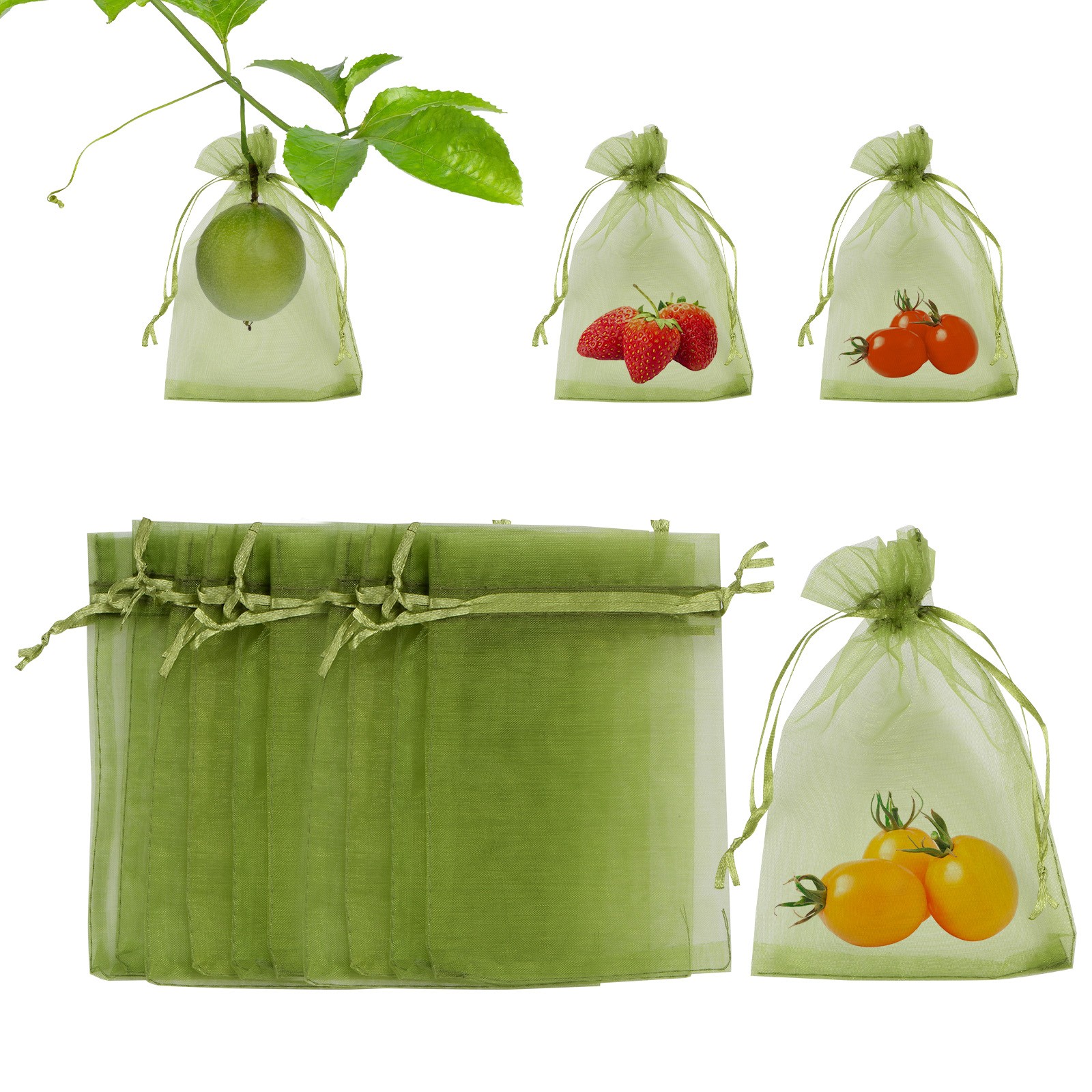 200 Pcs Fruit Protection Bag - 4x6 Inch Fruit Bag Apply to Plants(Army Green)