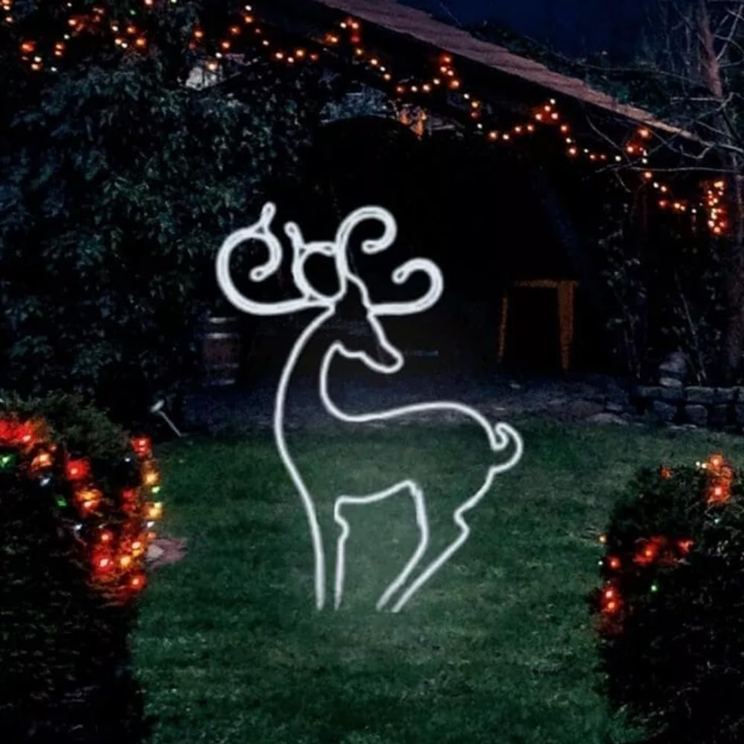 LED Christmas Deer Rope Light Decoration 90cm Mains Powered White Outdoor Light