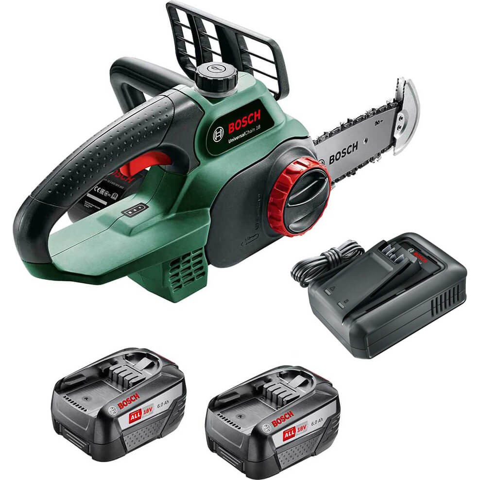 Bosch UNIVERSALCHAIN P4A 18v Cordless Chainsaw 200mm 2 x 6ah Li-ion