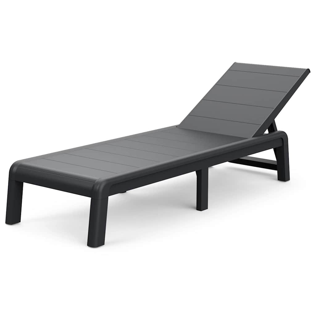 Keter Formentera Sunlounger Anthracite Foldable 4-Position Outdoor Garden Chair