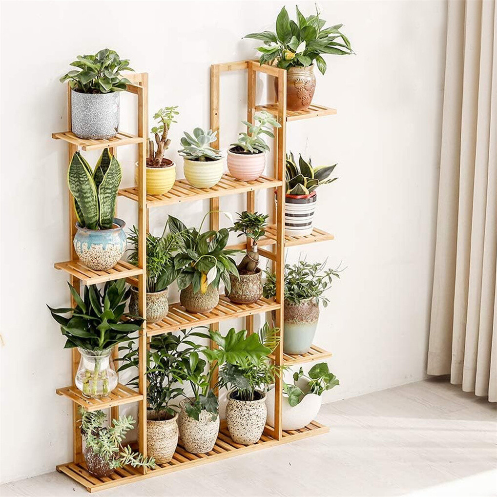 9 Tier Large and Sturdy Floral Flower Plant Stand Balcony Holder Planter Display