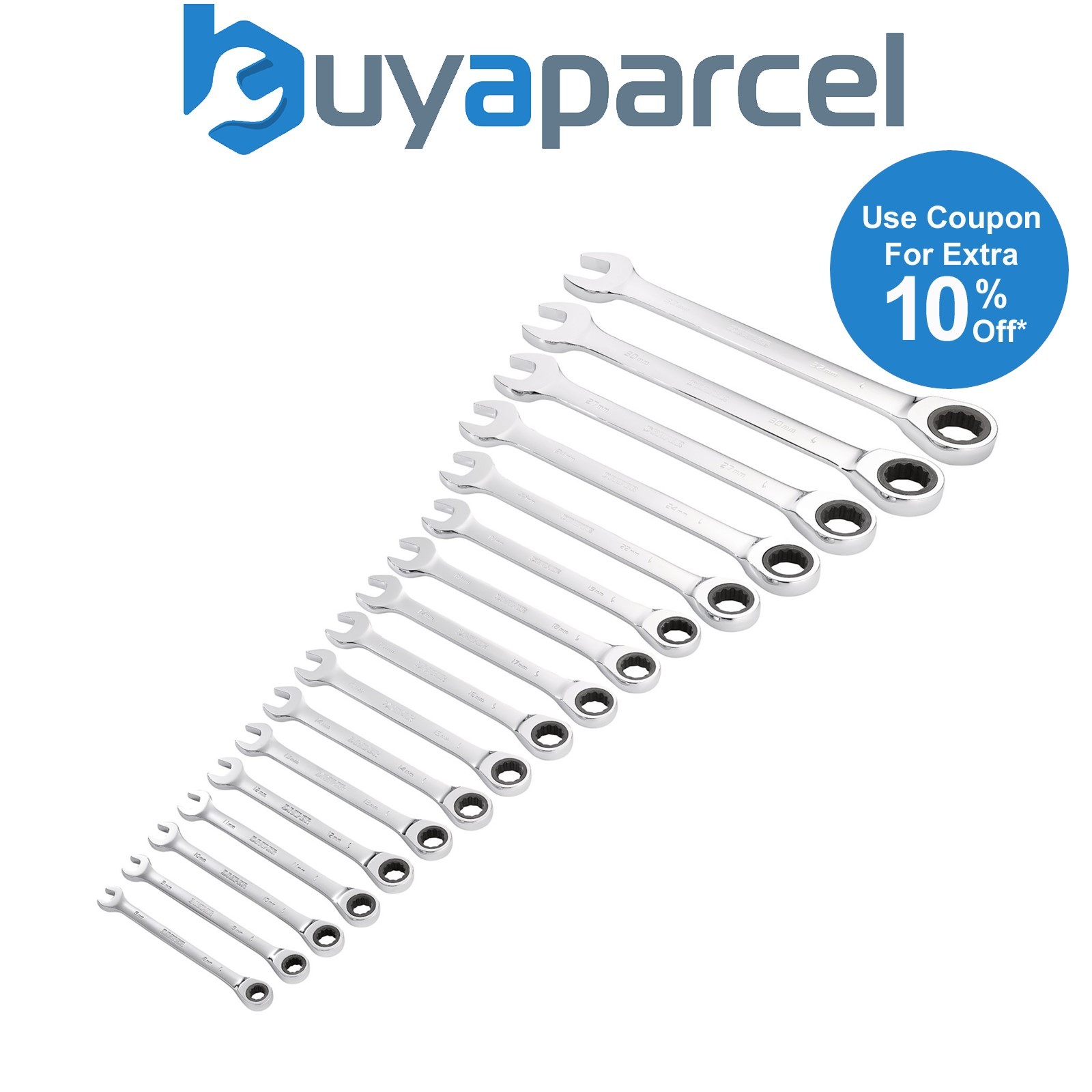 Draper 27691 Draper HI-TORQ Metric Ratchet Combination Spanner Set (17 Piece)