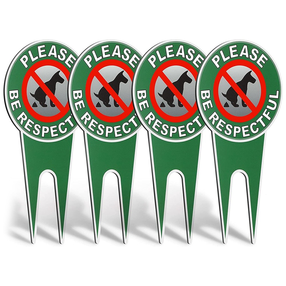 4 Pieces No Poop Dog Signs Please Be Respectful No Pooping Dog Lawn Signs9390