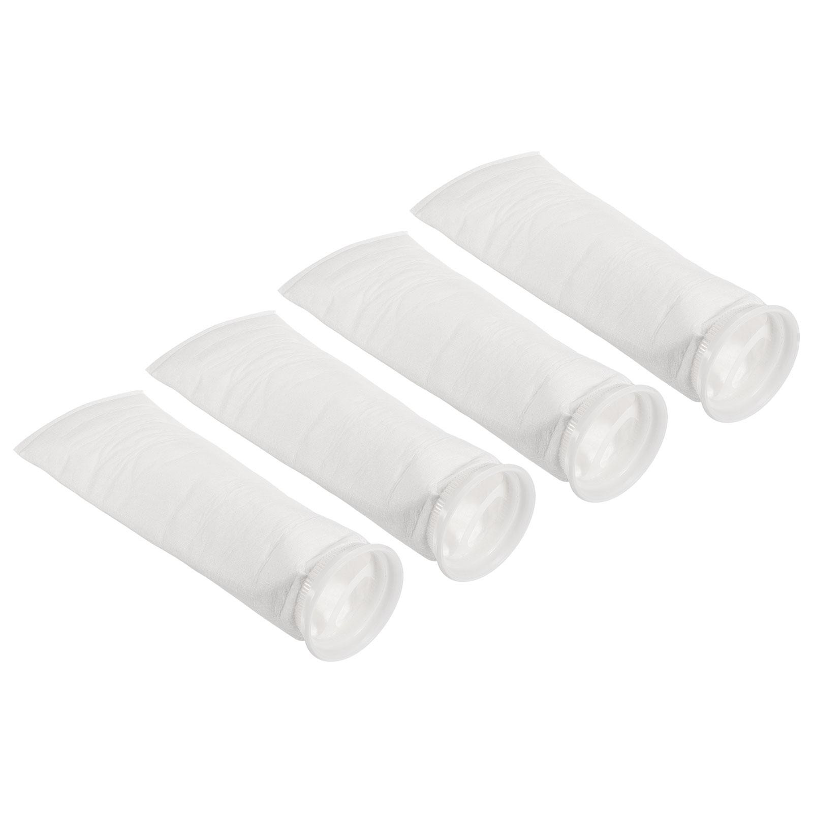 4pcs 4'' Ring Filter Socks, 1 Micron Mesh Bags Pool Skimmer Basket, White