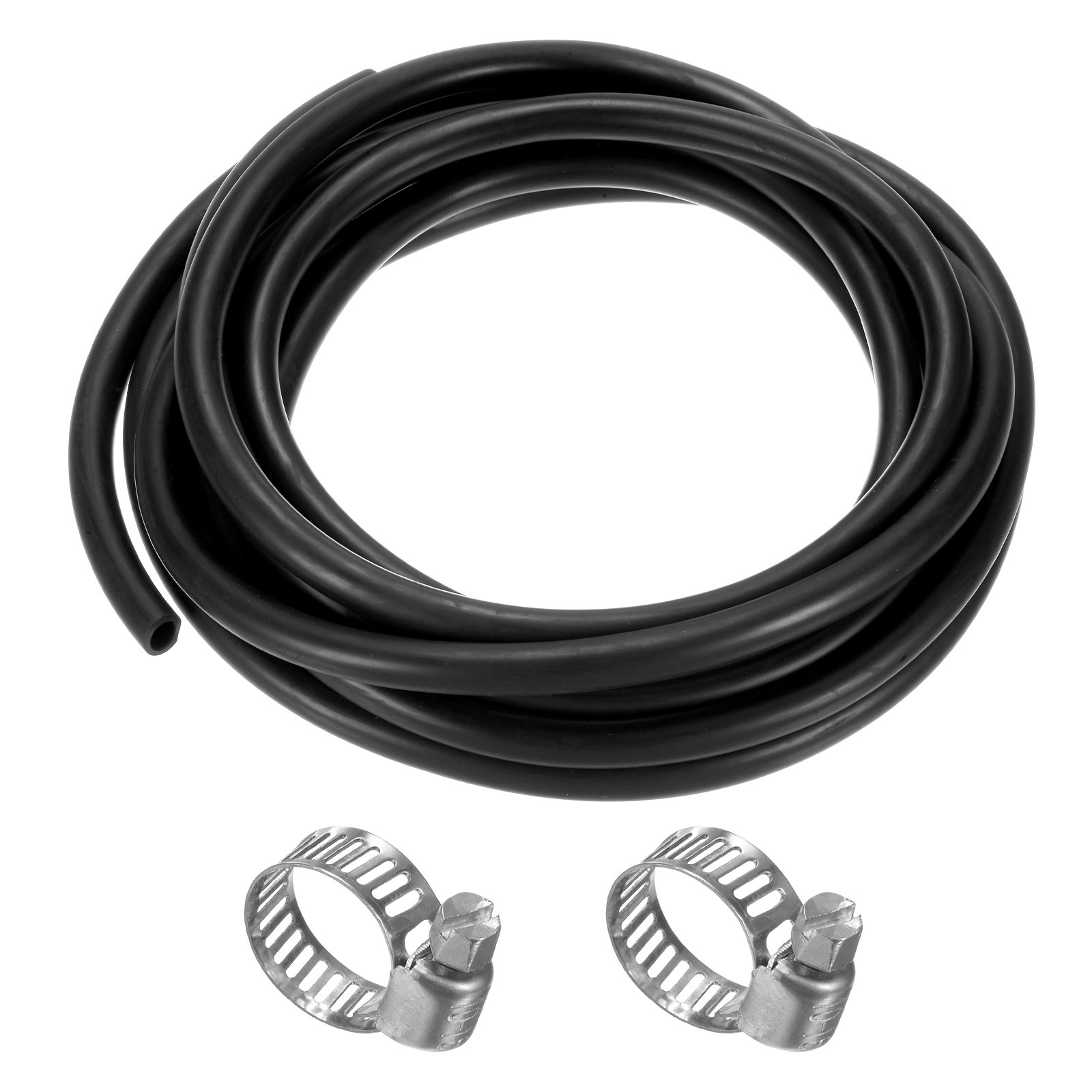 Lubricating Oil Hoses, 8mm x 12mm 16.4FT Rubber Tubing with 6pcs Clamps