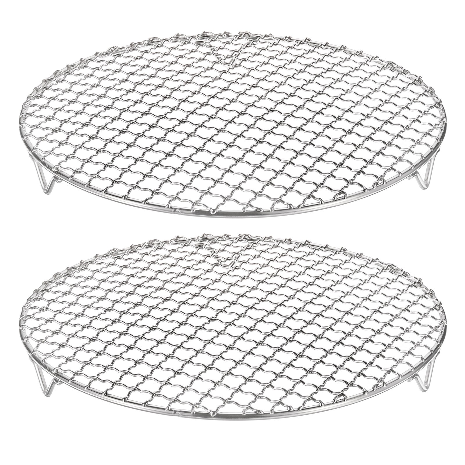 2pcs Round Cooking Rack 10.2" 201 Stainless Steel Barbecue Grill with 20mm Legs