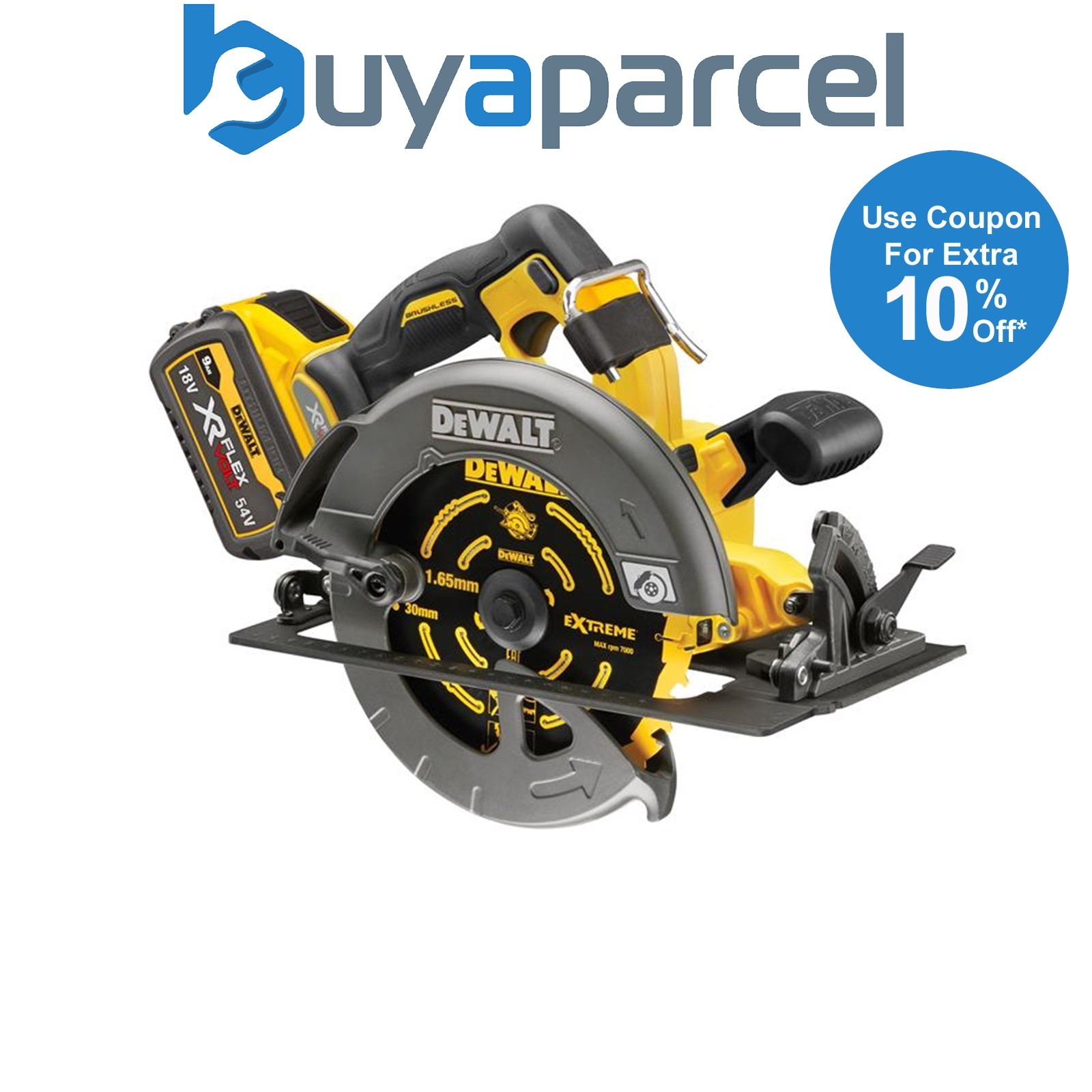 Dewalt DCS578X2-GB XR FlexVolt Circular Saw 190mm 54V 2 x 3.0Ah Li-ion