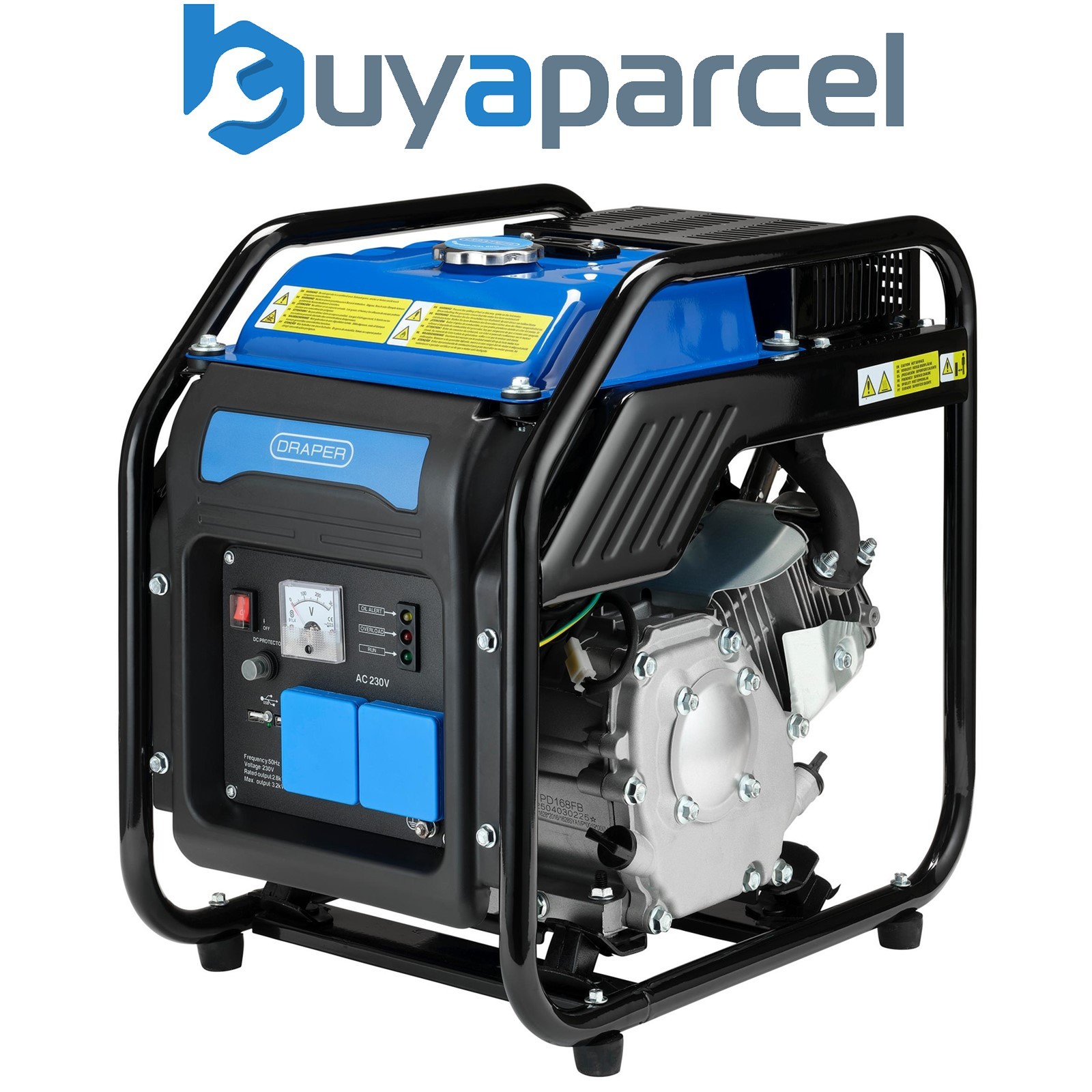 Draper 95204 Petrol Open Frame Inverter Generator, 2800W