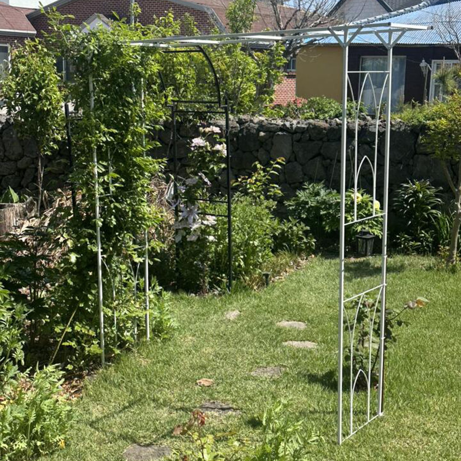 Metal Arbor Pergola Garden Wedding Arch Decor Backyard Planter Climbing Trellis